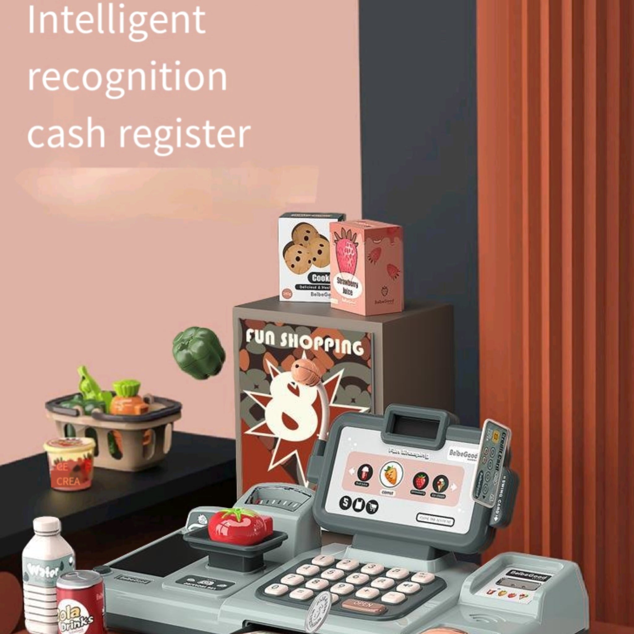Kids Pretend Cash Reg Supermarket Toy Educ Birthday Gift