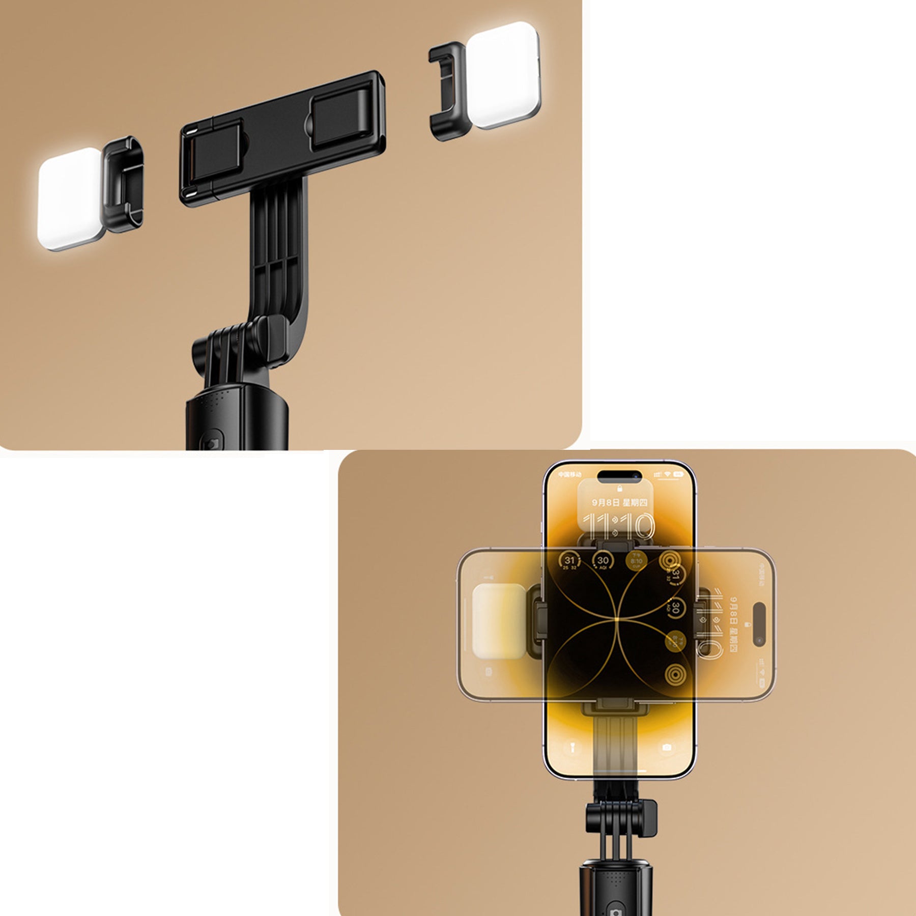 Extendable Bluetooth Selfie Stick Tripod With Light