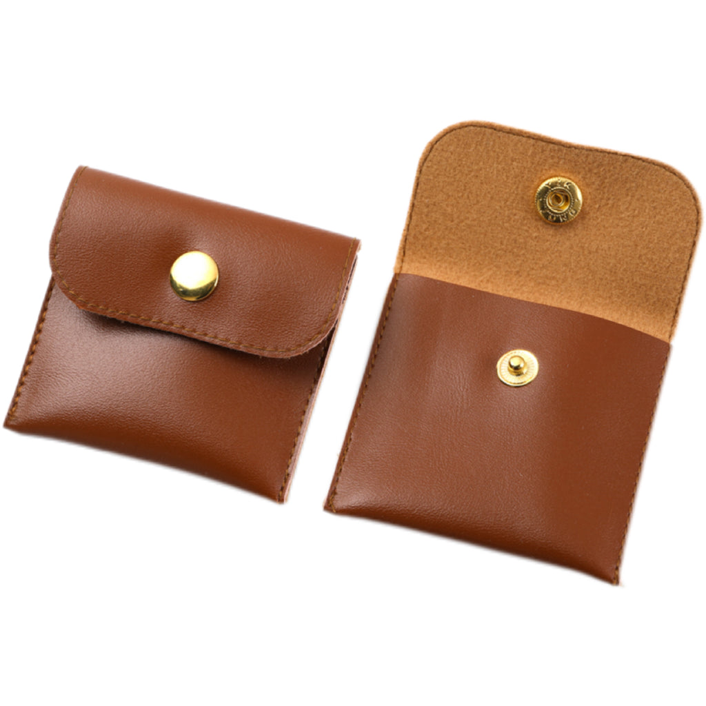 PU Leather Snap Button Jewelry Storage Pouch