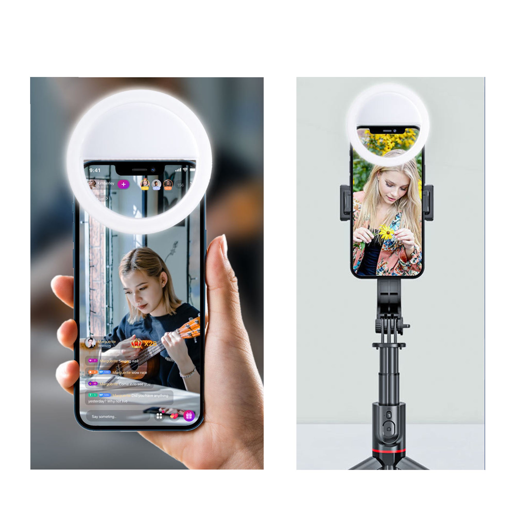 Portable Clip-On Selfie Fill Light With 40 Led