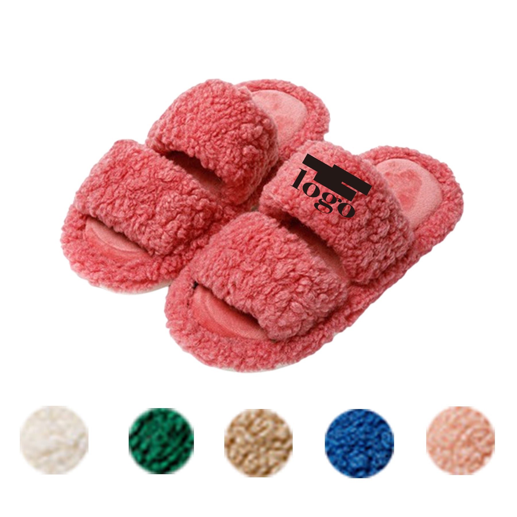 Fuzzy Open-Toe Slippers