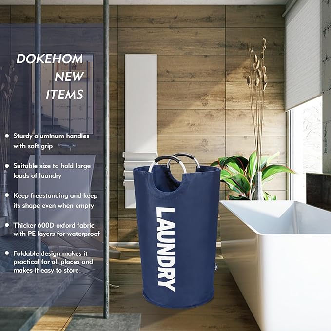 90L Large Laundry Basket Waterproof Clothes Bin Collapsible