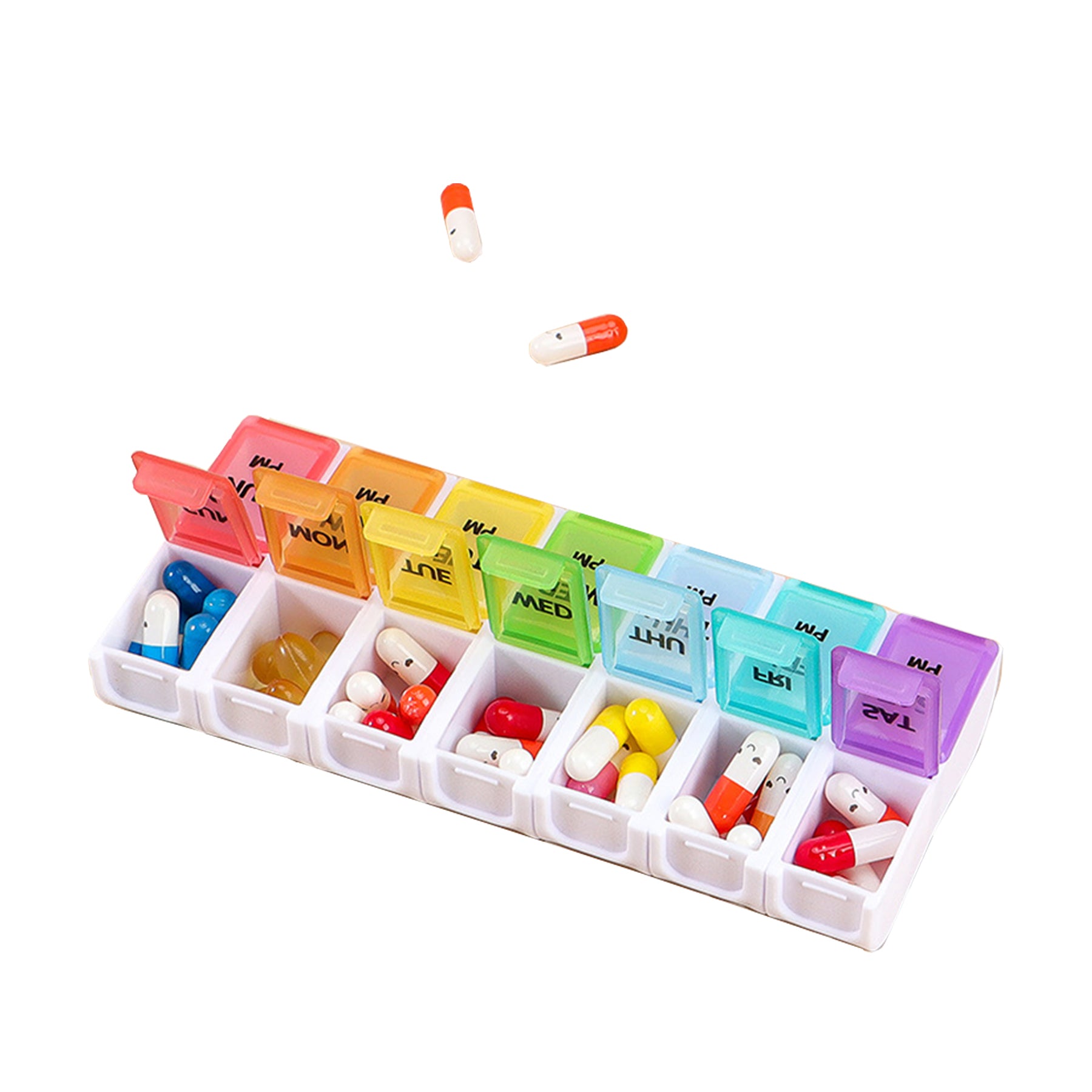 14-Compartment Detachable Medicine Box For A Week