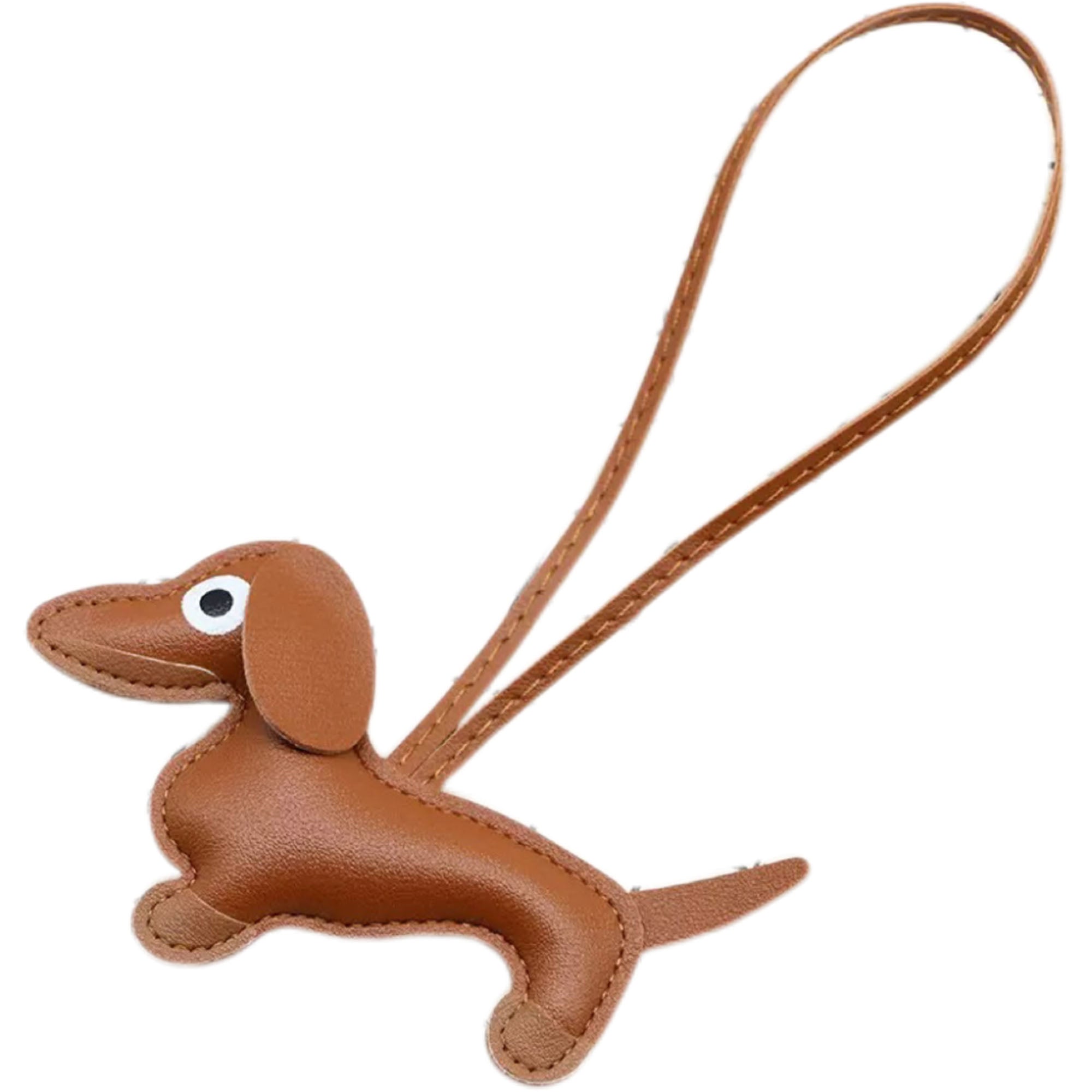 PU Leather Dachshund Keychain Bag Charm Car Ornament