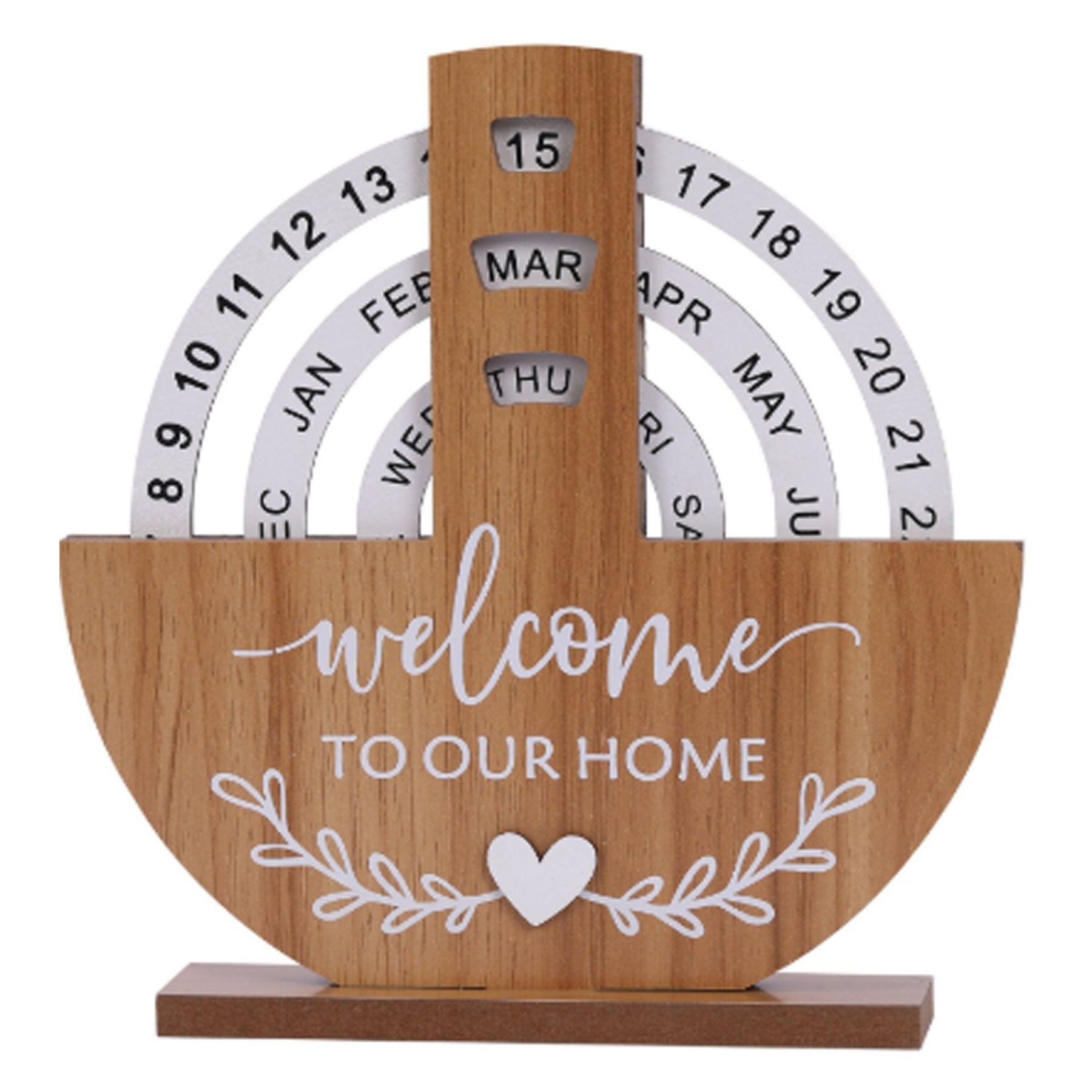 Wooden Disc Perpetual Desk Calendar
