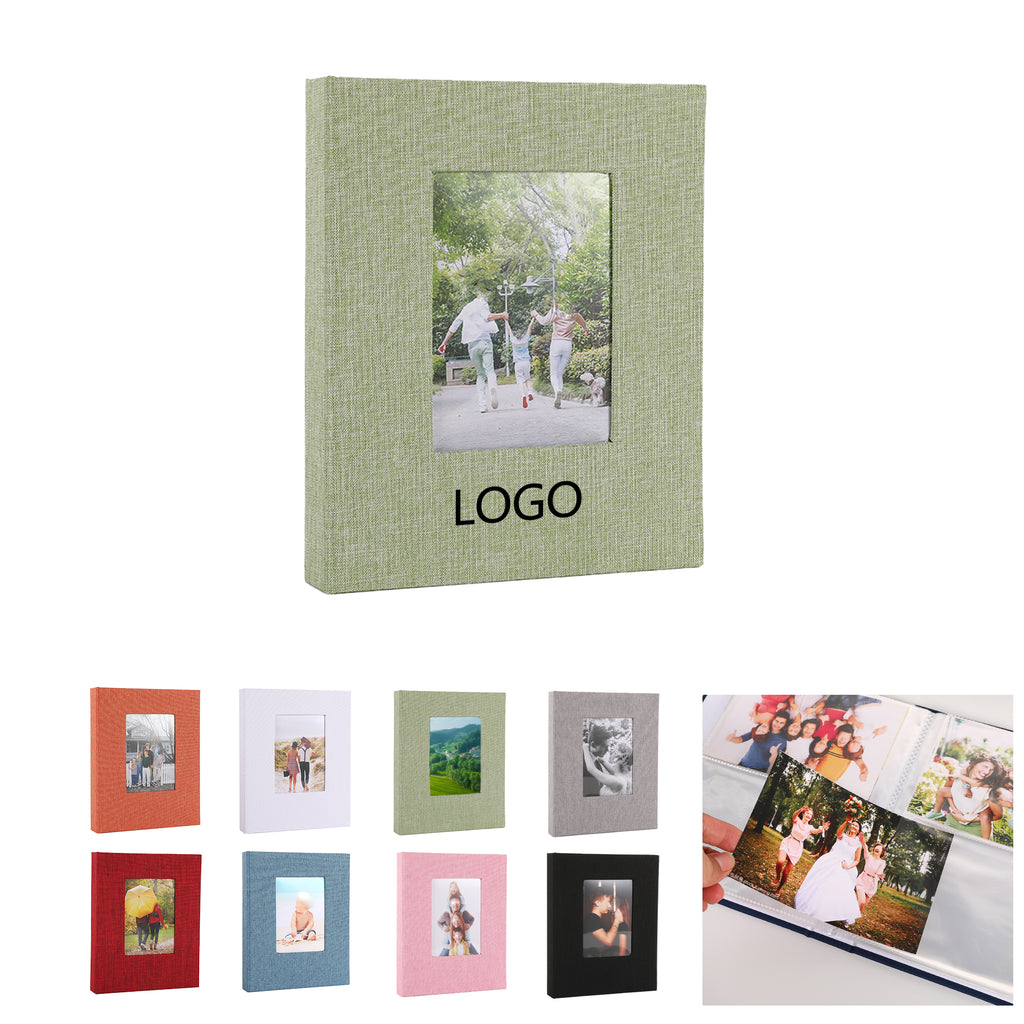 Fabric Linen Hardcover Photo Album 4x6 Inch Window Scrapbook