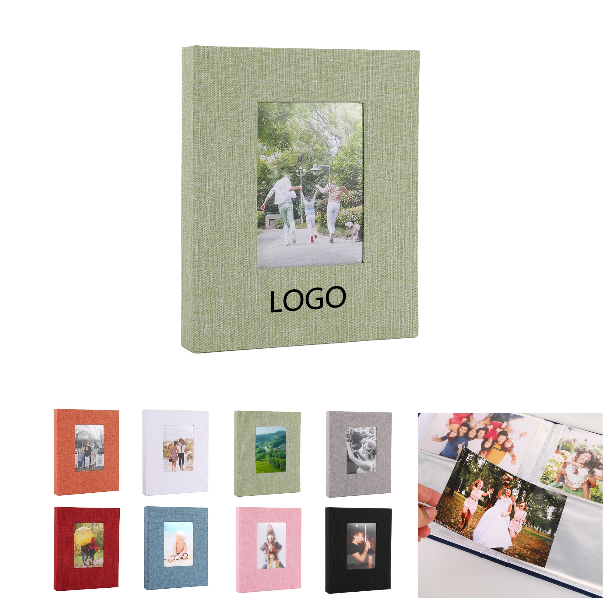 Fabric Linen Hardcover Photo Album 4x6 Inch Window Scrapbook
