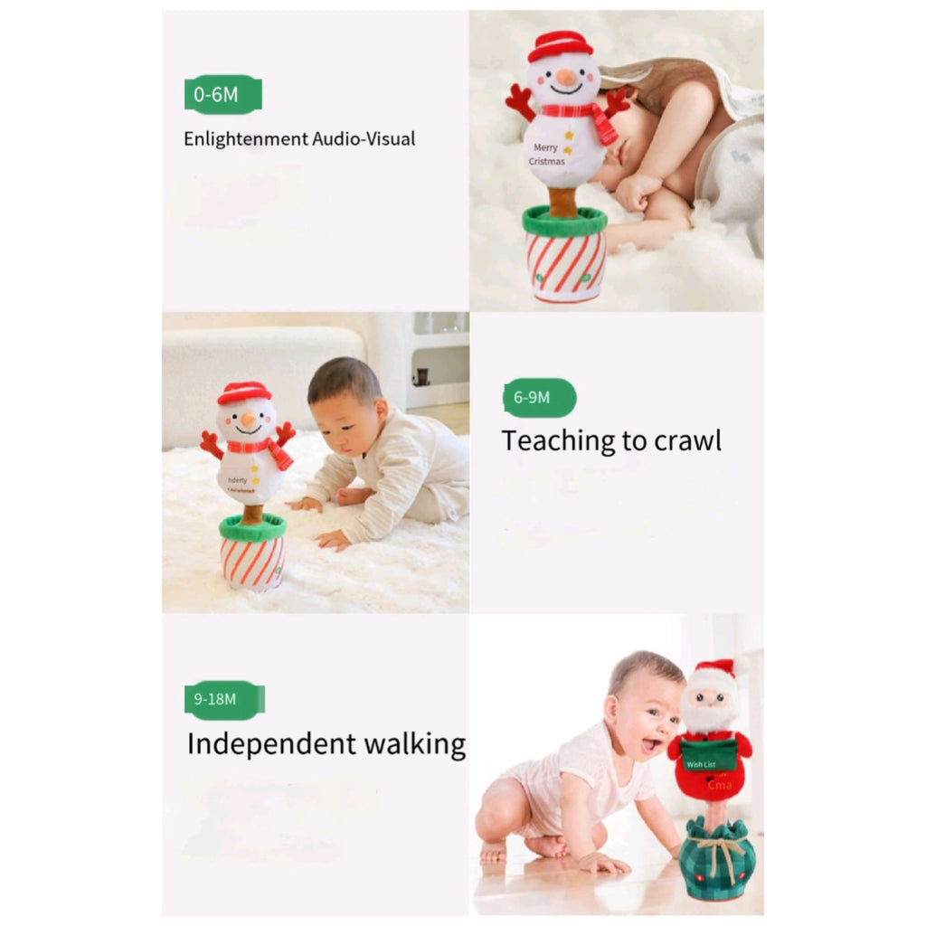 New 2025 Xmas Plush Sing Talk Record Santa Tree Gift