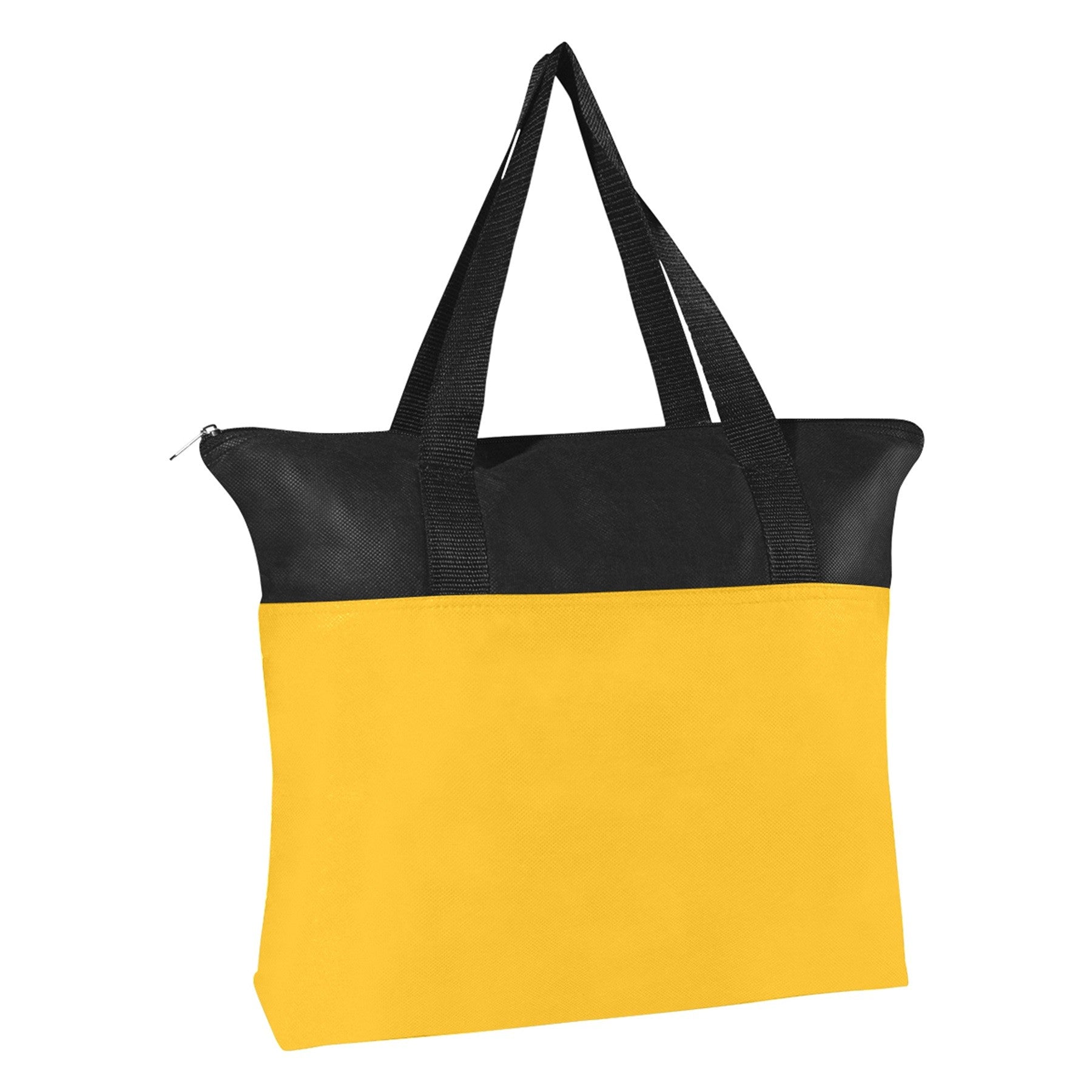 Custom Two-Tone Non-Woven Zippered Tote Bags