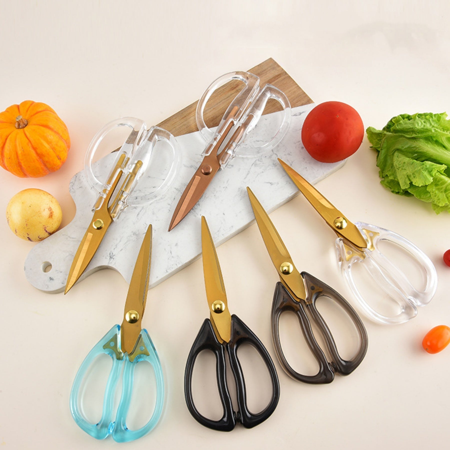 Stainless Steel Kitchen Scissors With Acrylic Handle