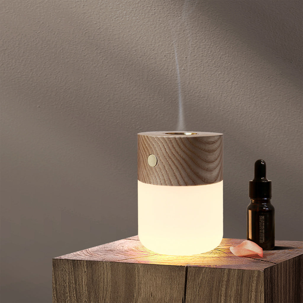 Wood Brass Heated Aromatherapy Led Light Lamp