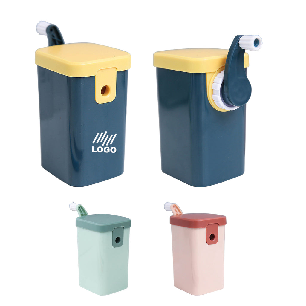 Hand Cranked Pencil Sharpener With Storage Compartment