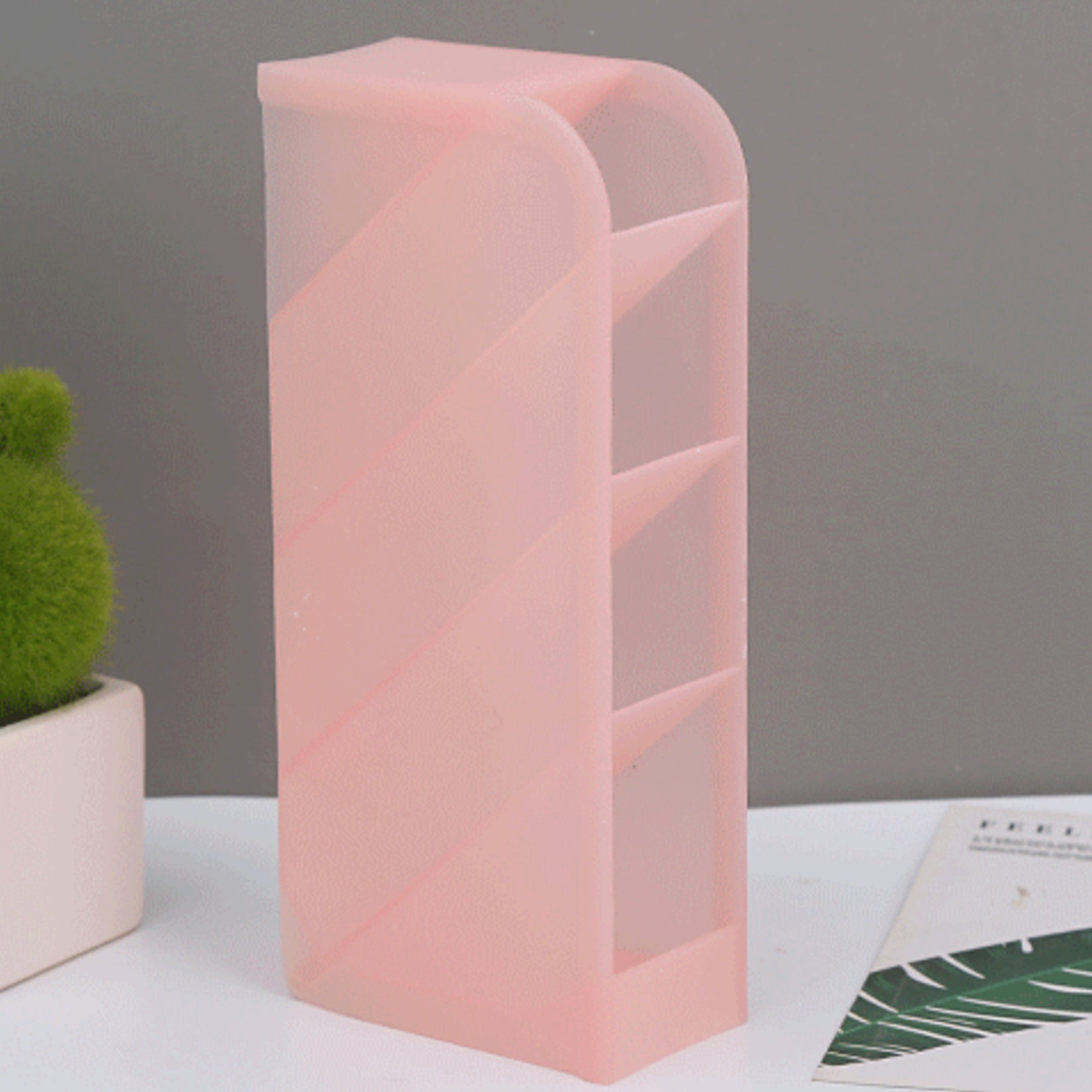 Oblique Insertion Plastic Transparent Pen Holder