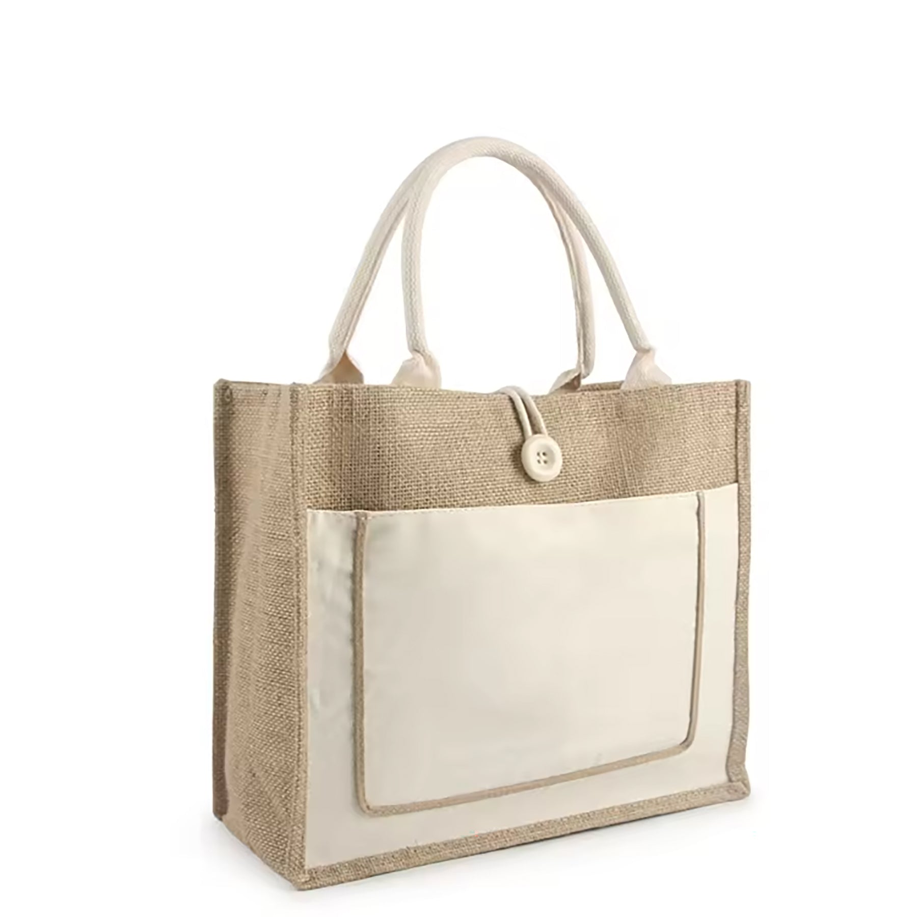 Natural Jute Burlap Tote Bag