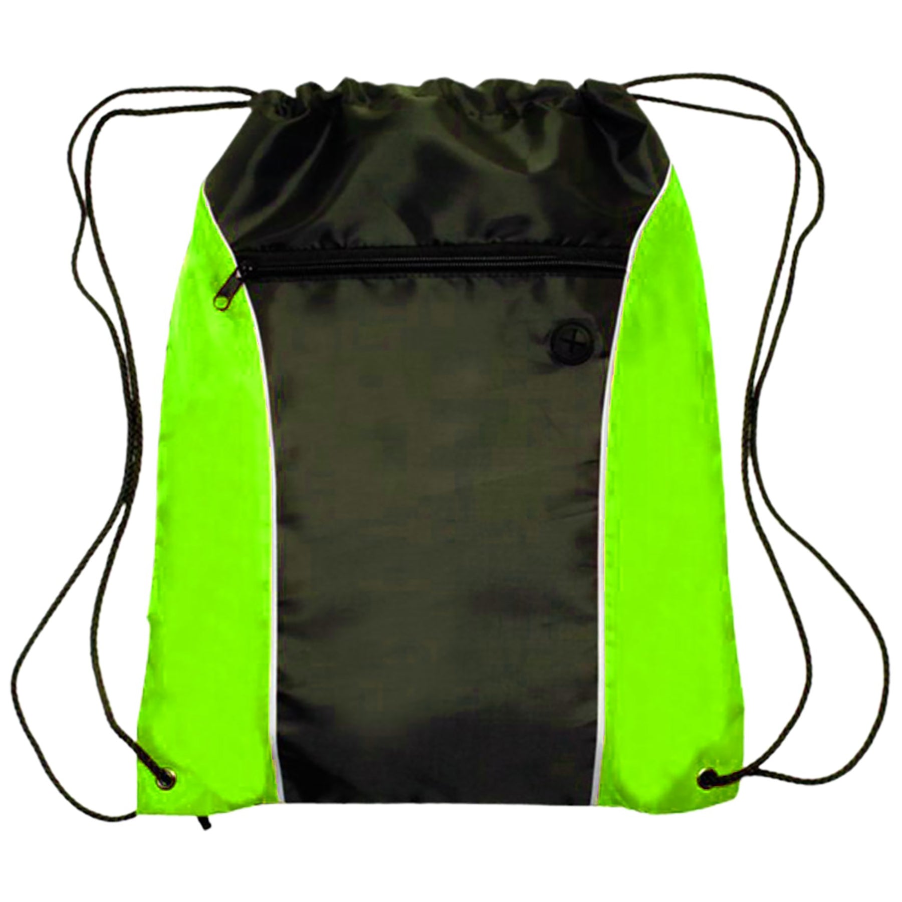 Two Tone Front Pocket With Earphone Outlet Drawstring Backpacks