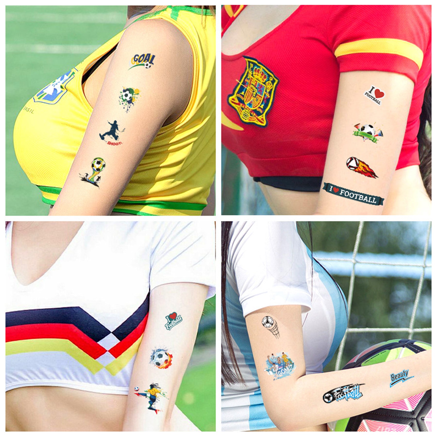 Customizable Football Fan Temporary Tattoos Body Stickers