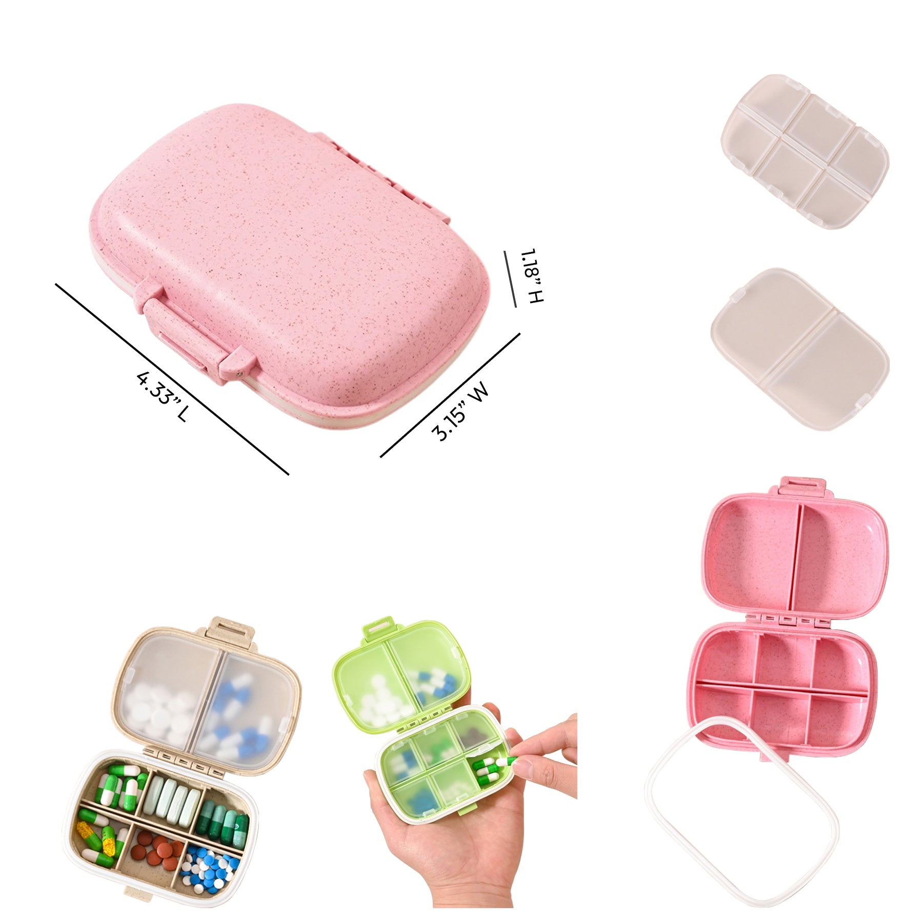 Portable Wheat Straw Pills Case