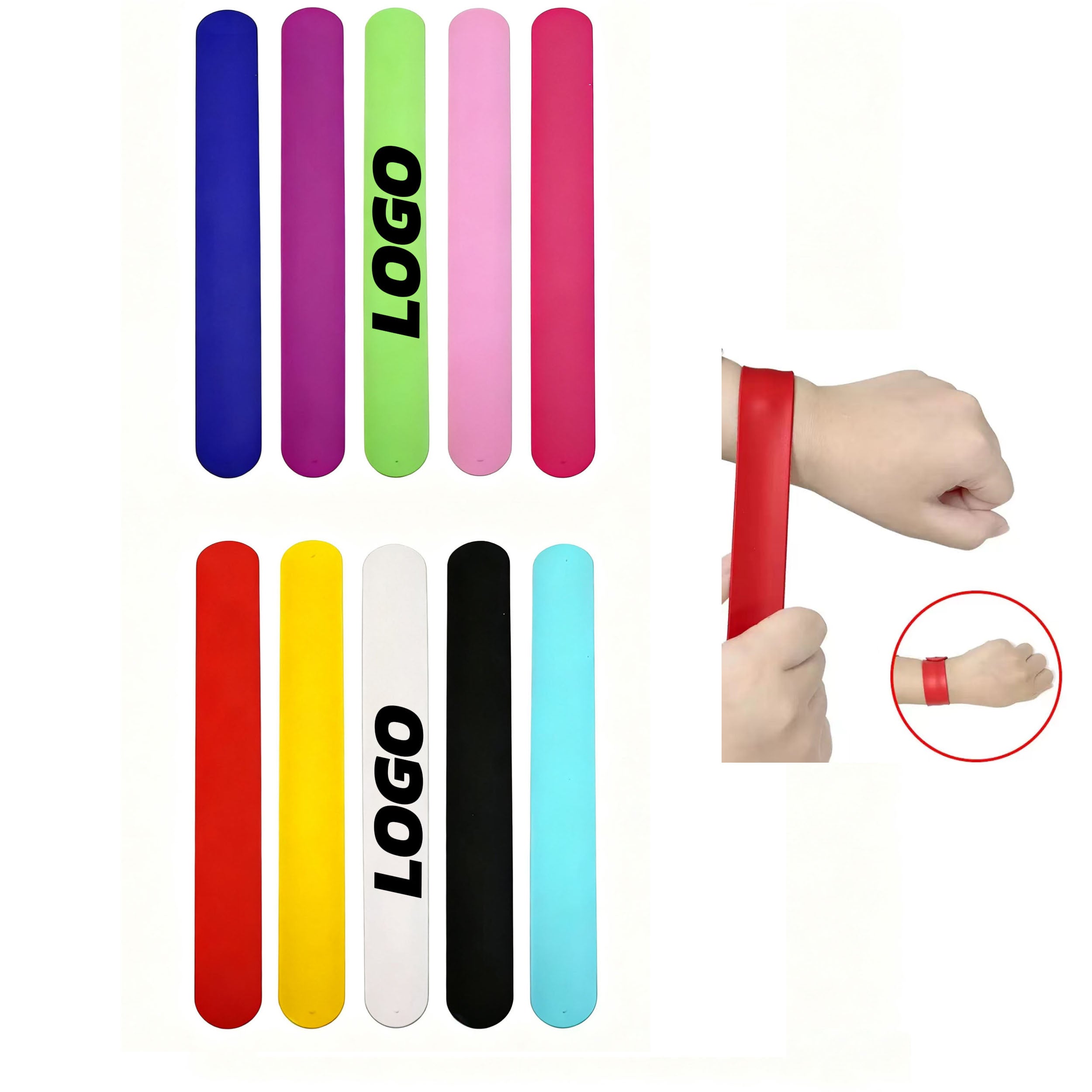 Soft And Secure Rainbow Silicone Slap Bracelet
