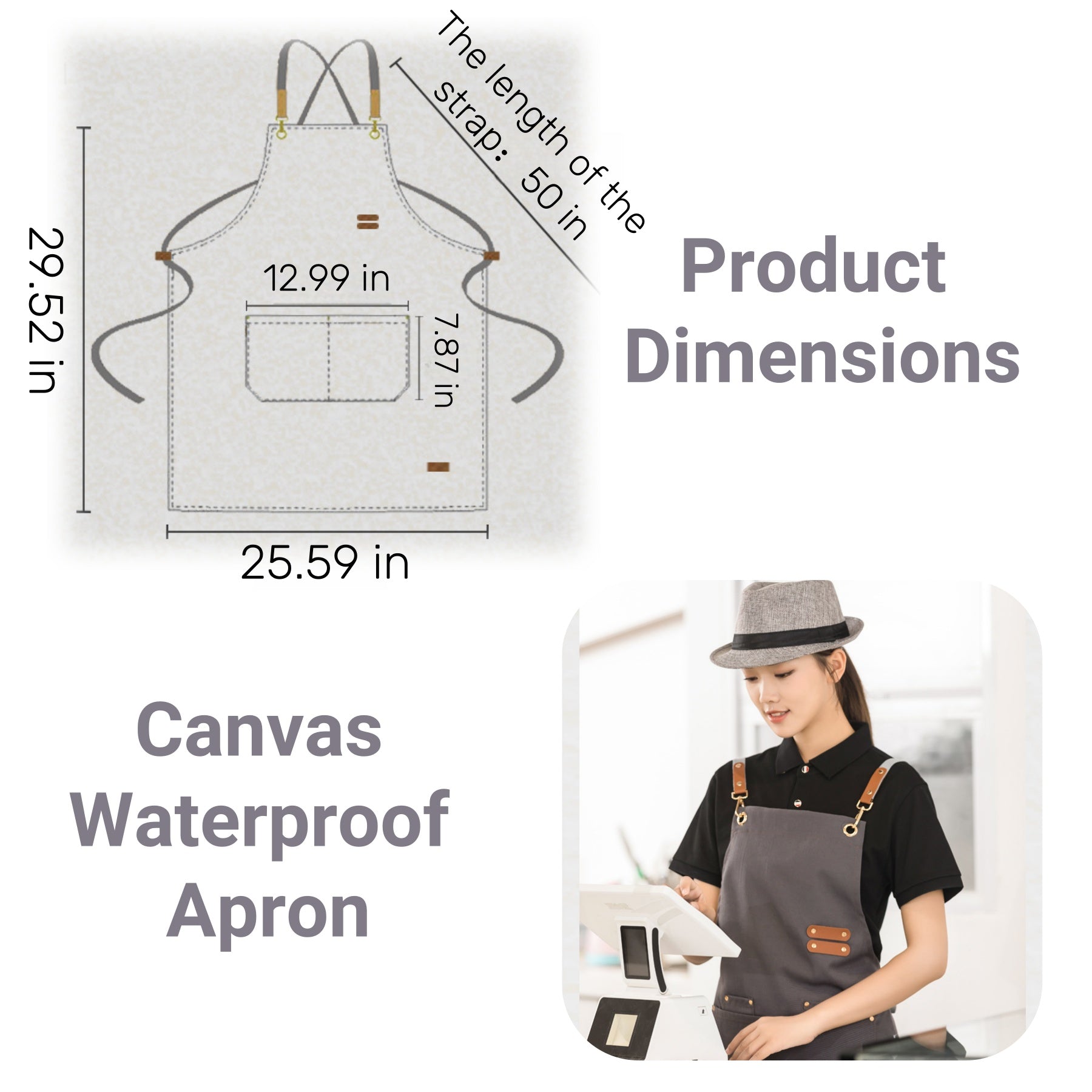 Waterproof And Oil - Resistant Canvas Apron