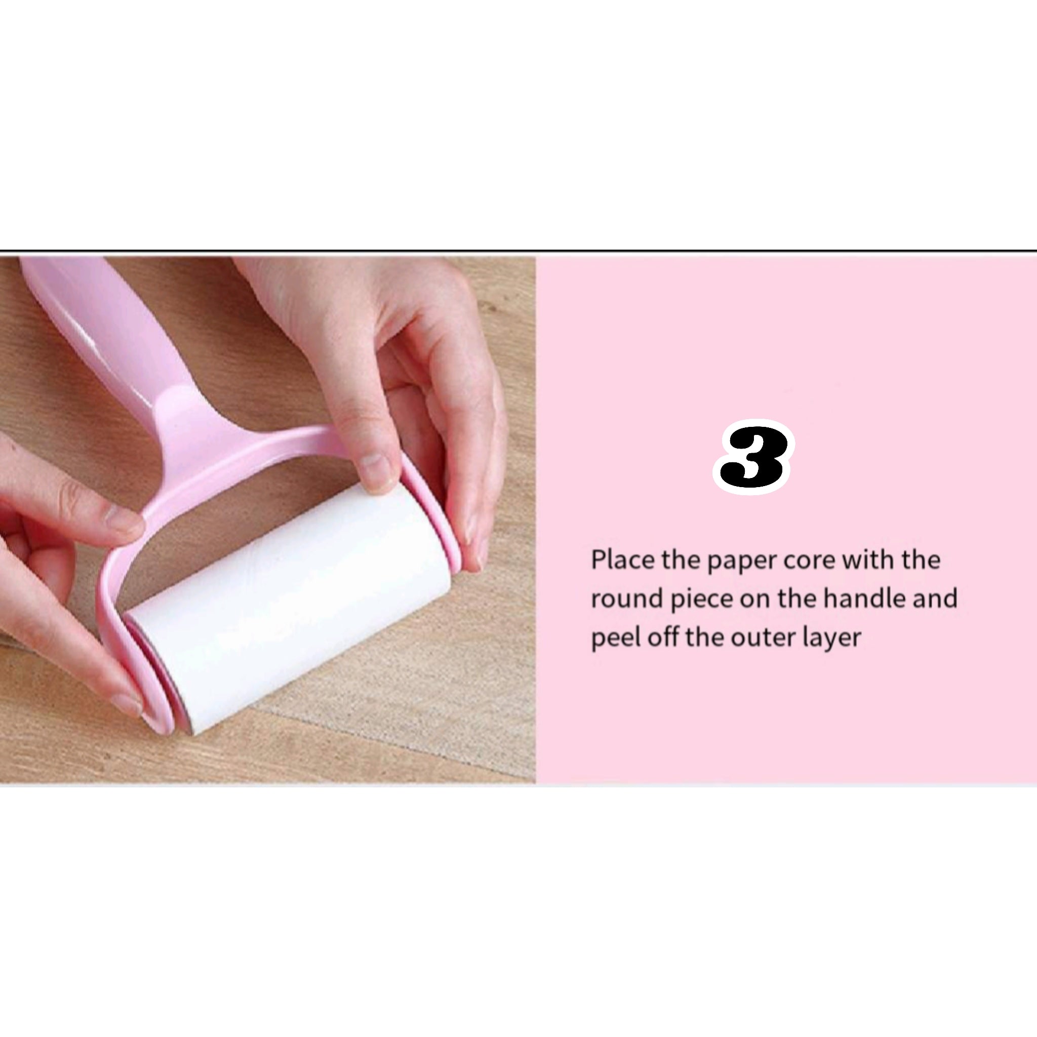 PP Ergonomic Detachable Lint Roller With Sticky Paper