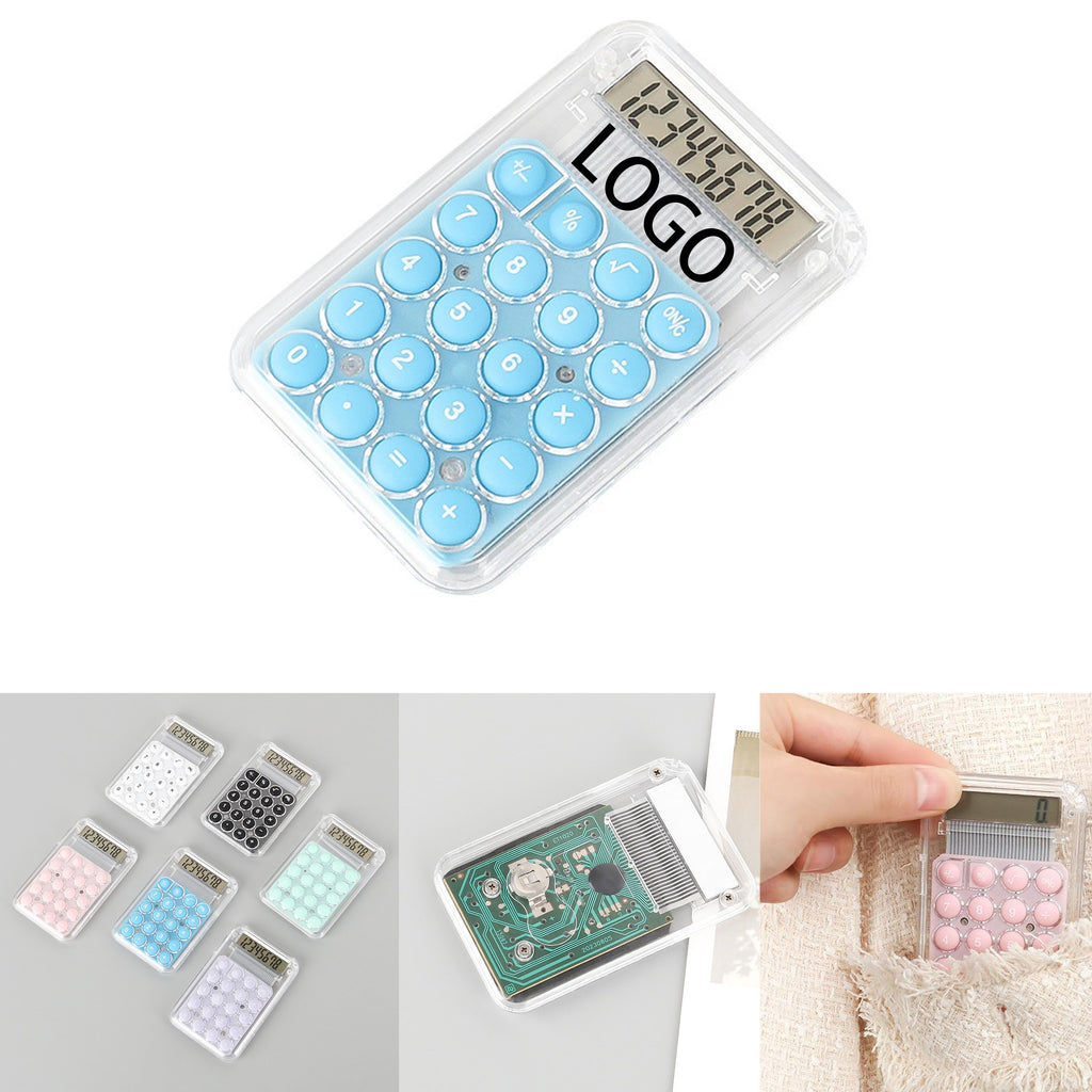 Mini Cute Portable Candy Color Transparent Calculator