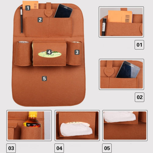 Car Back Seat Travel Felt Storage Bag