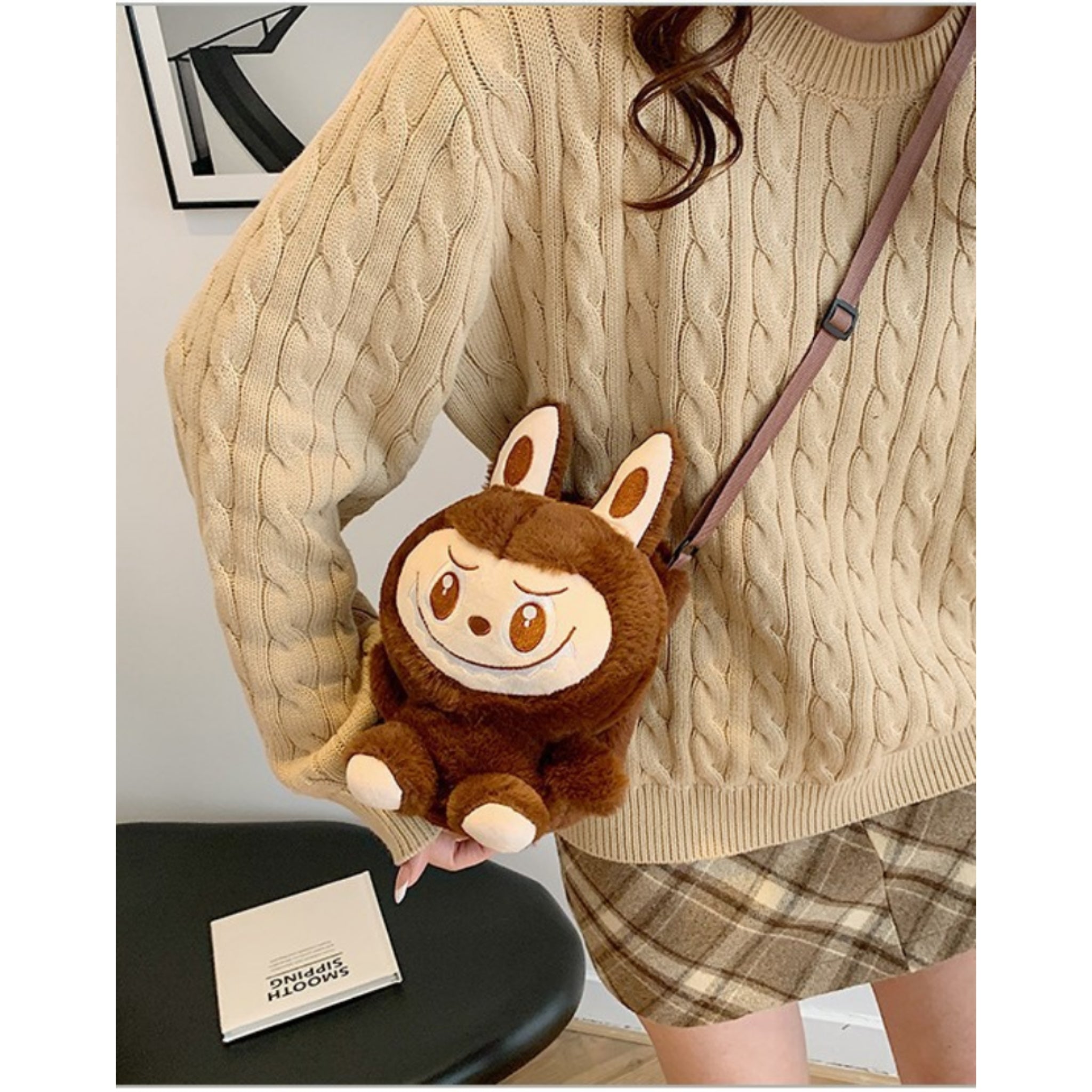 Labubu Plush Backpack Girls Bubble Rabbit Crossbody Gift