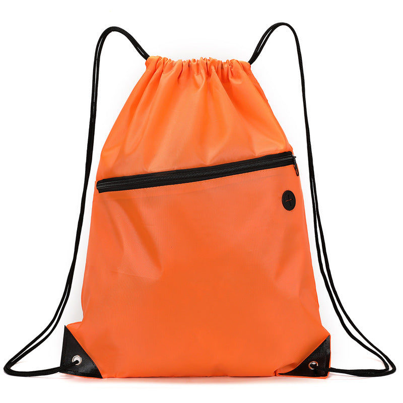 Drawstring Backpack With Zipper