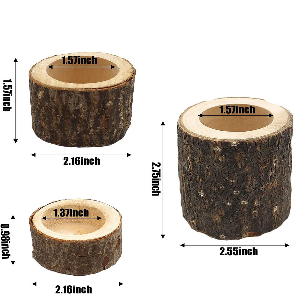 Rustic Wooden Candle Holders