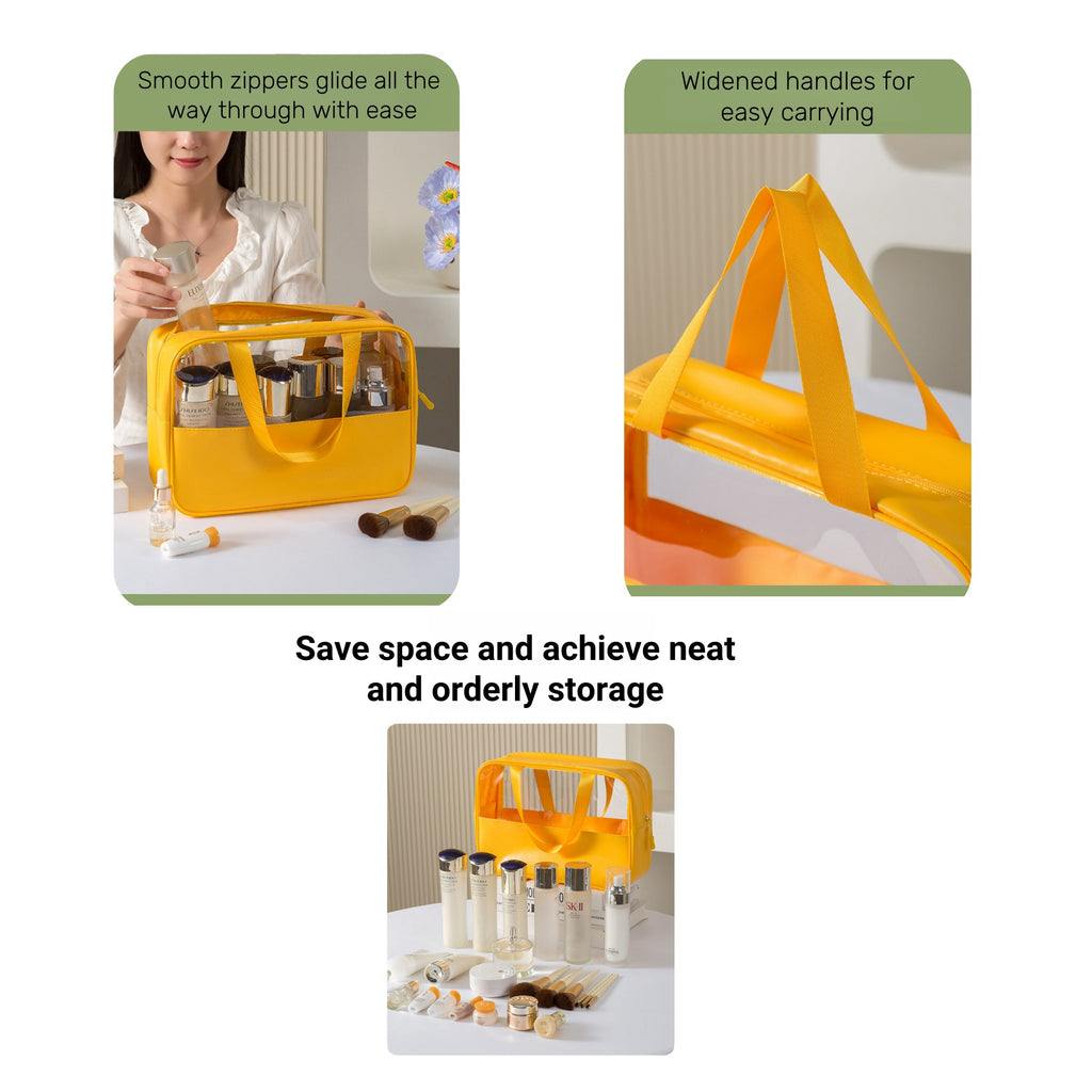 Spliced Waterproof Toiletry Bag With Large Capacity