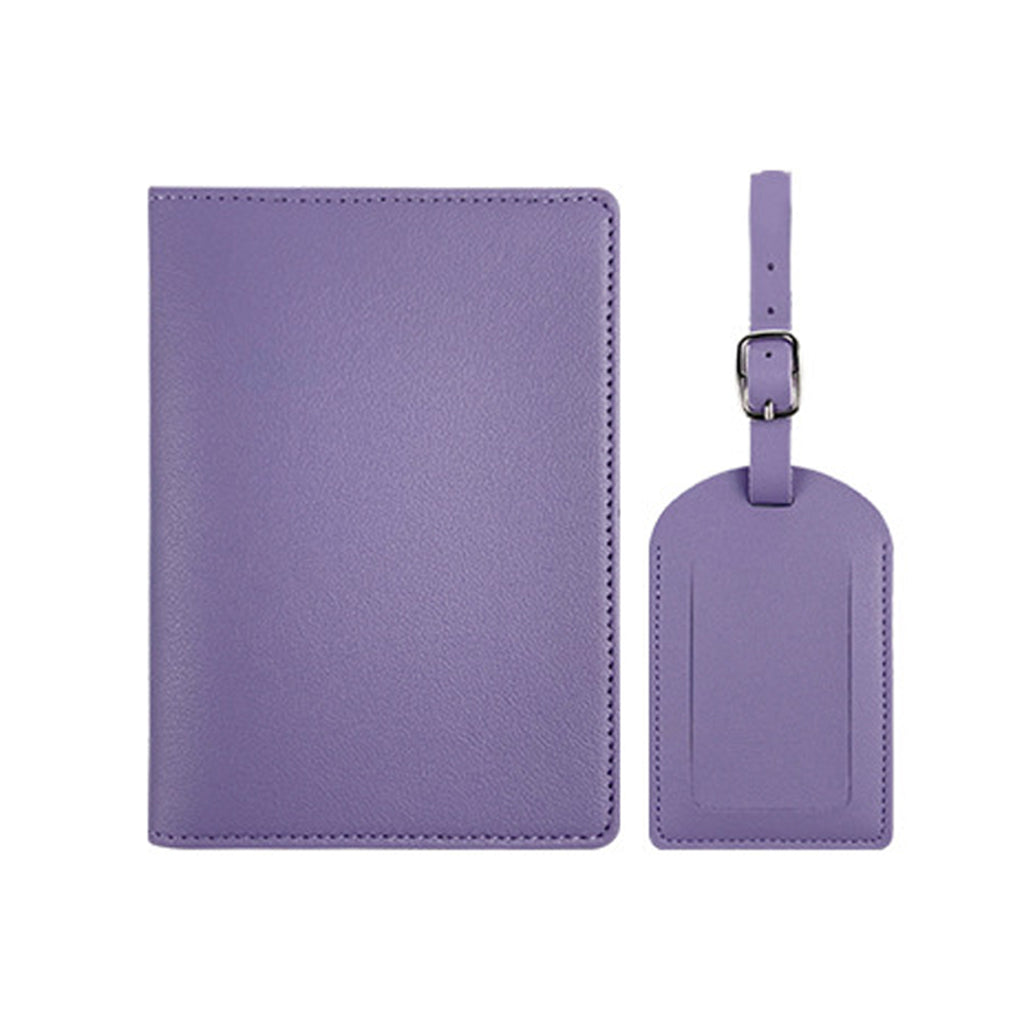 PU Leather Luggage Tag & Passport Cover Set