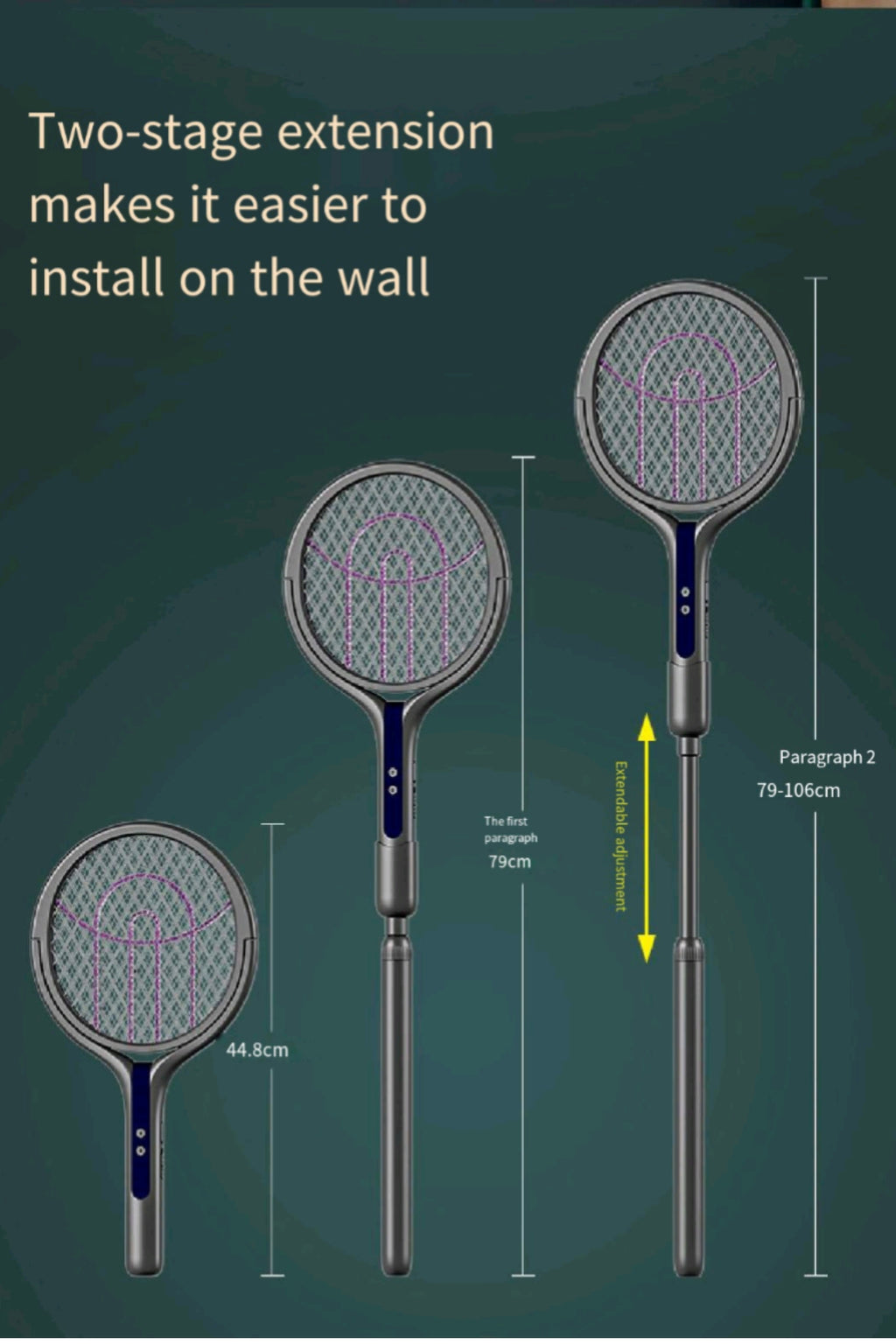 Rotatable And Retractable Electric Mosquito Swatter