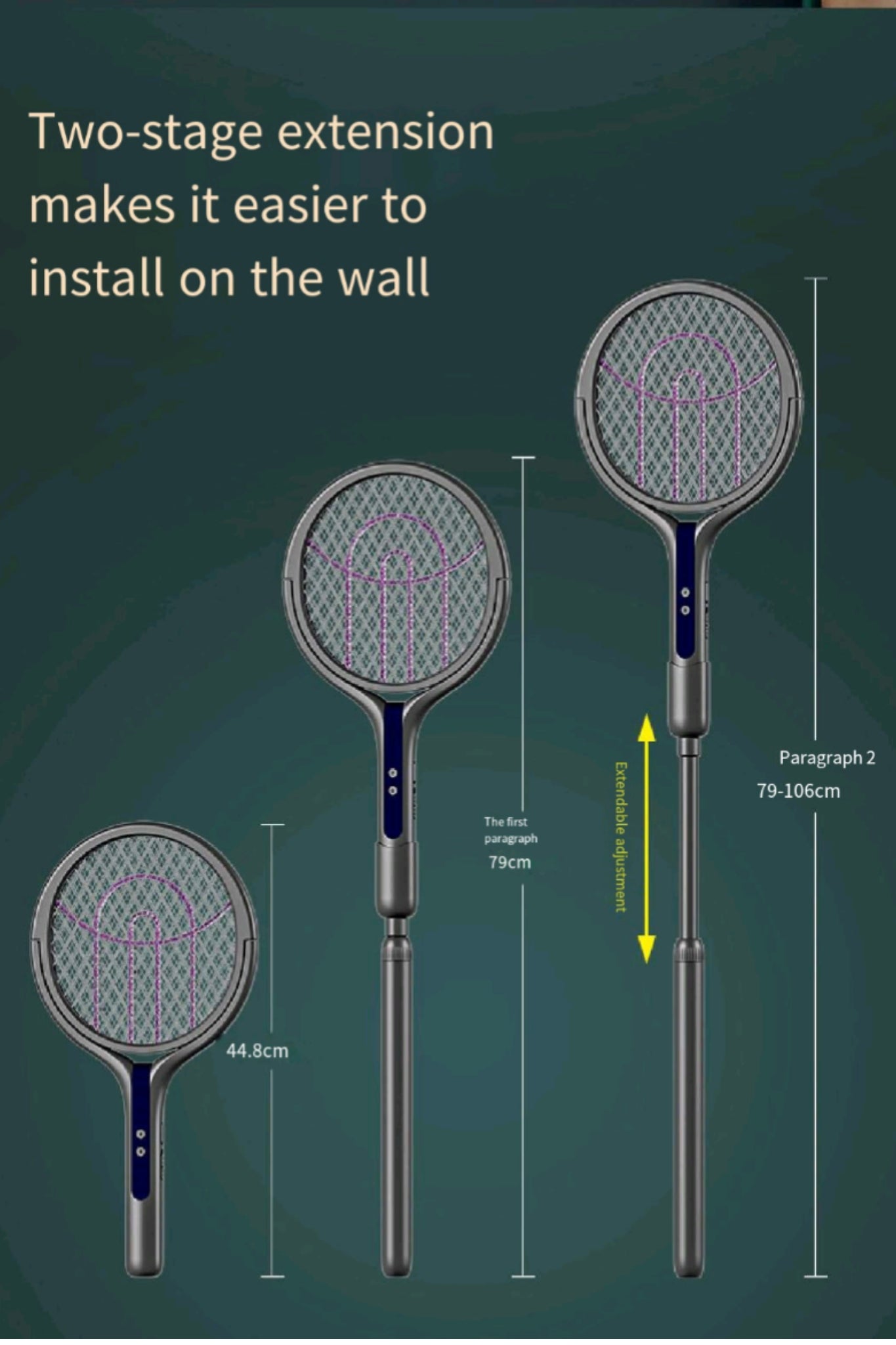 Rotatable And Retractable Electric Mosquito Swatter
