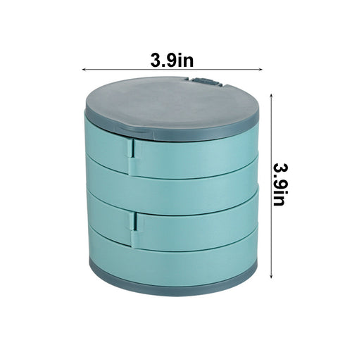 4 Layer Rotating Plastic Jewelry Box With Mirror