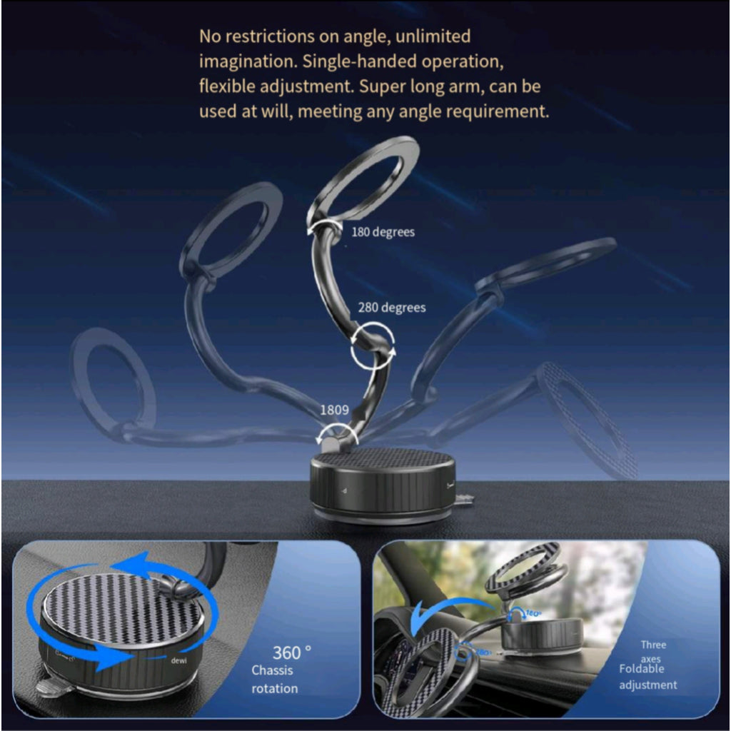 360° Rotating Vacuum Magnetic Car Phone Mount