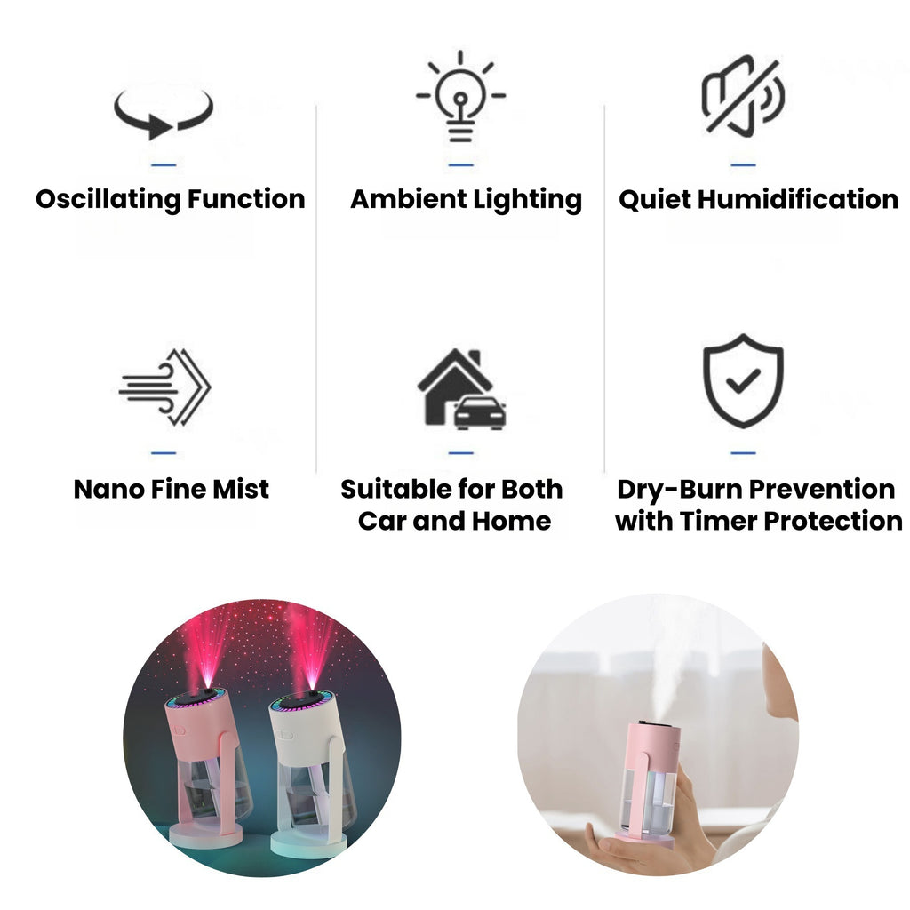 USB Ultrasonic Starry Sky Projector Humidifier