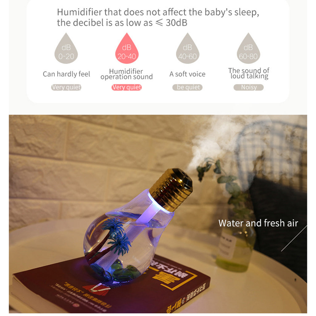 Usb Air Humidifier Bulb With Colorful Led Night Light