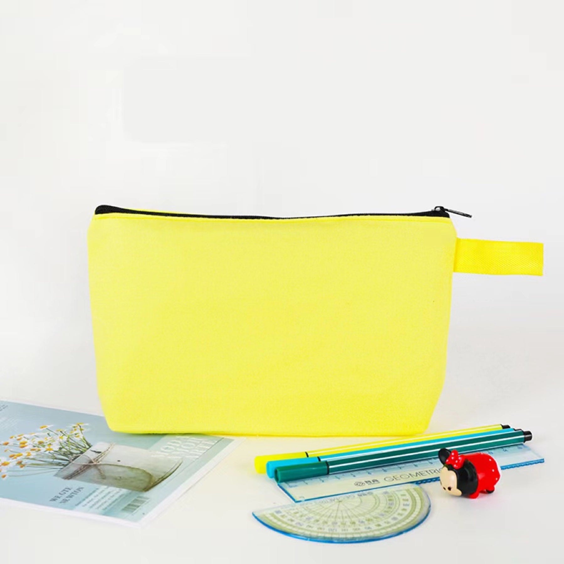 Custom-Coloured Zippered Canvas Pencil Case