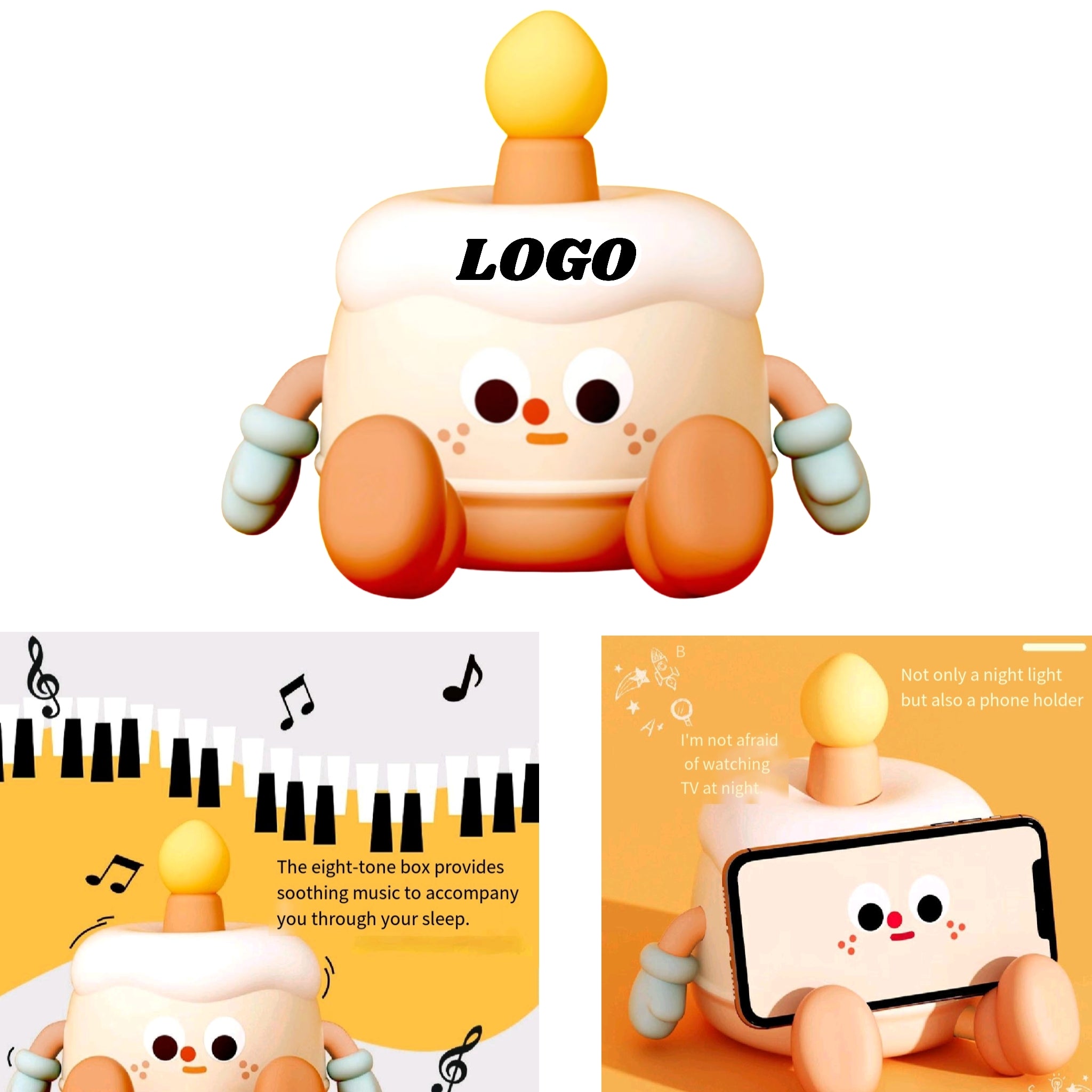 Cake Night Light Touch Sensor LED Gift Kids Cute