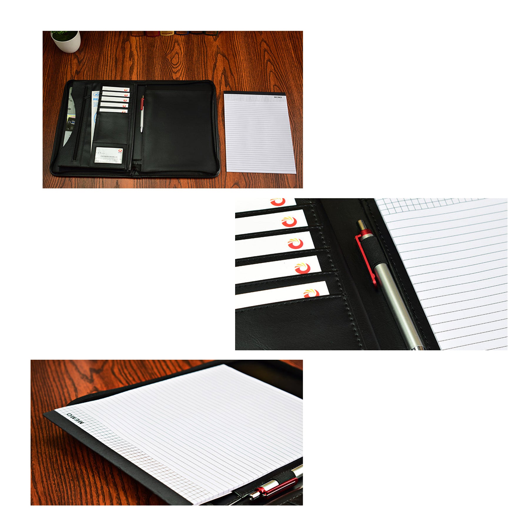 A4 Multi-Function PU Zipper Folder