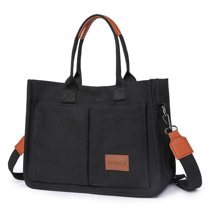 Women Multipurpose Canvas Tote Crossbody Laptop Bag