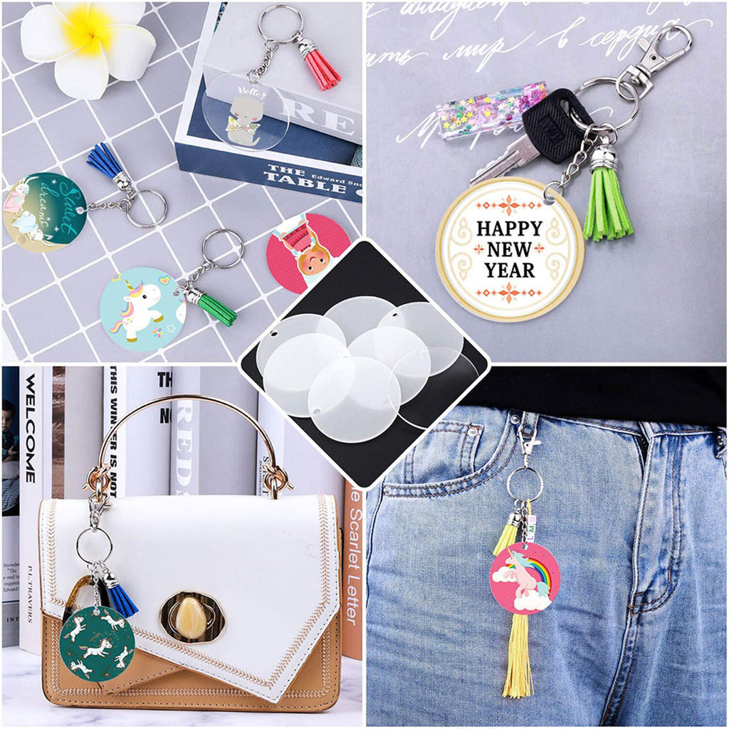 120Pcs Acrylic Keychain Blanks For Vinyl Kit