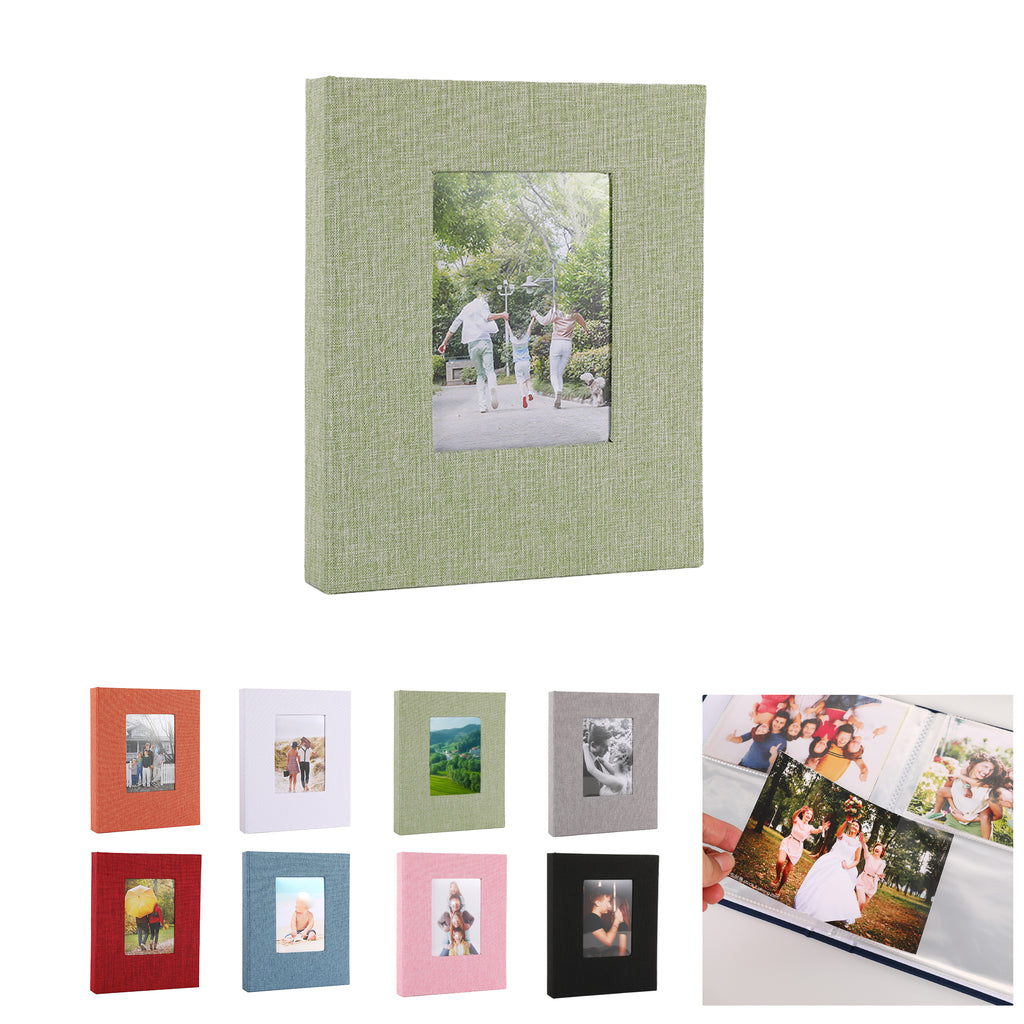 Fabric Linen Hardcover Photo Album 4x6 Inch Window Scrapbook