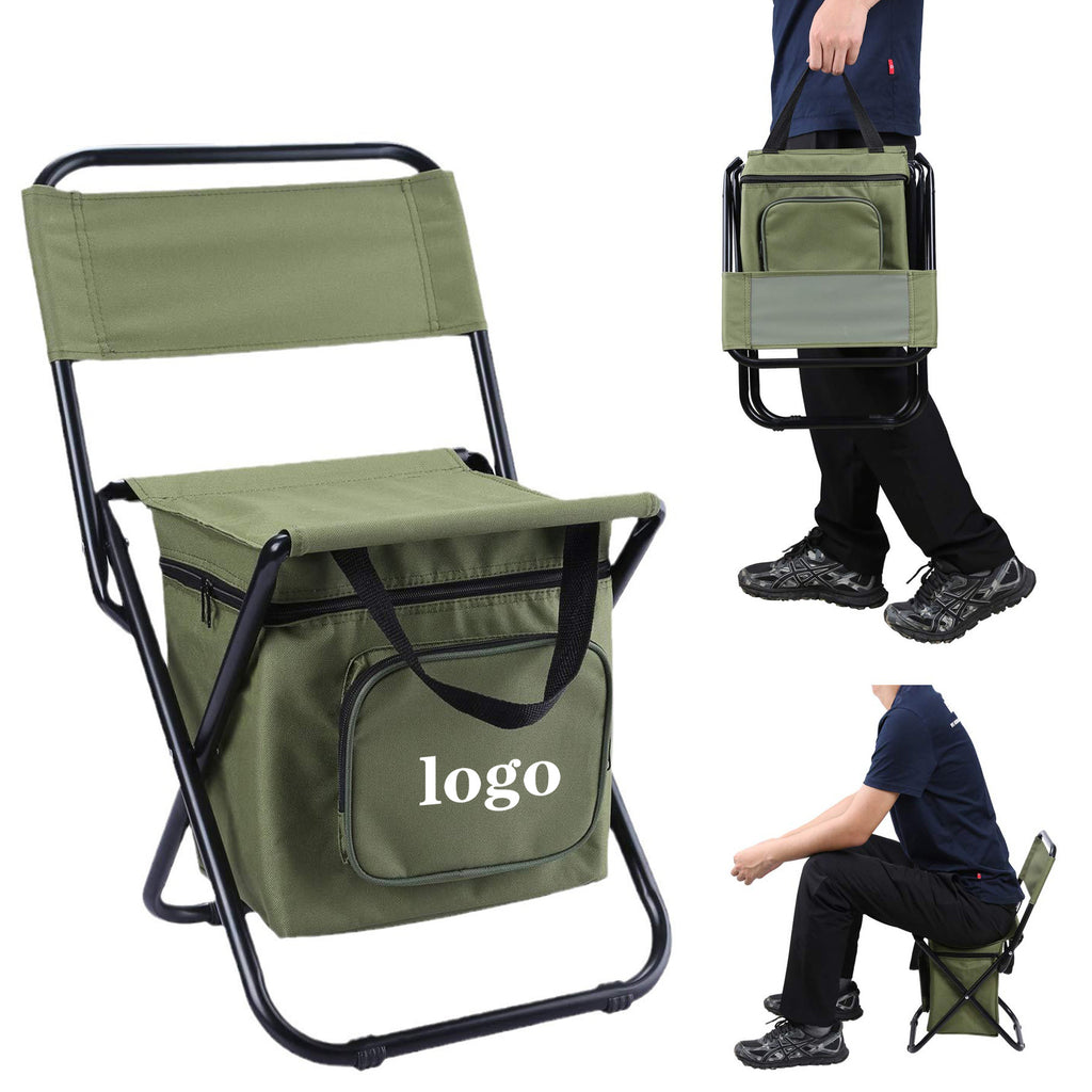 Foldable Compact Fishing Chair With Cooler Bag