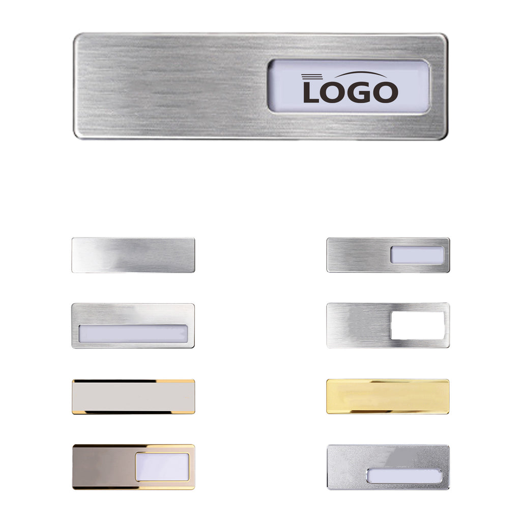 Stainless Steel Name Tag with Pin or Magnetic Back