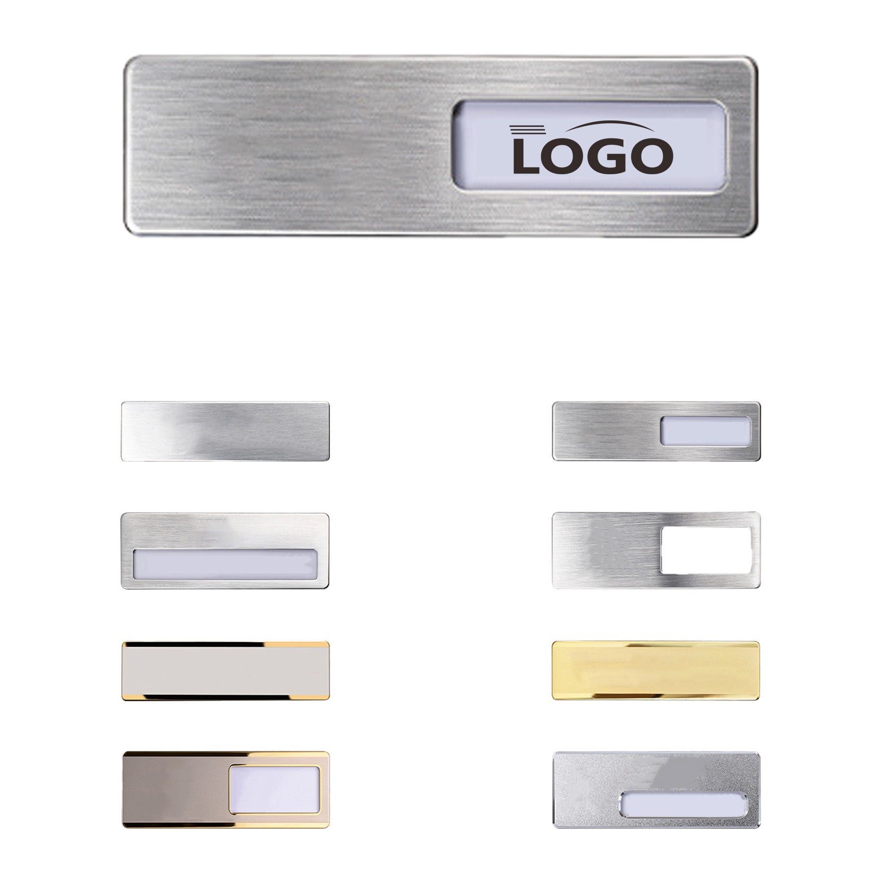 Stainless Steel Name Tag with Pin or Magnetic Back