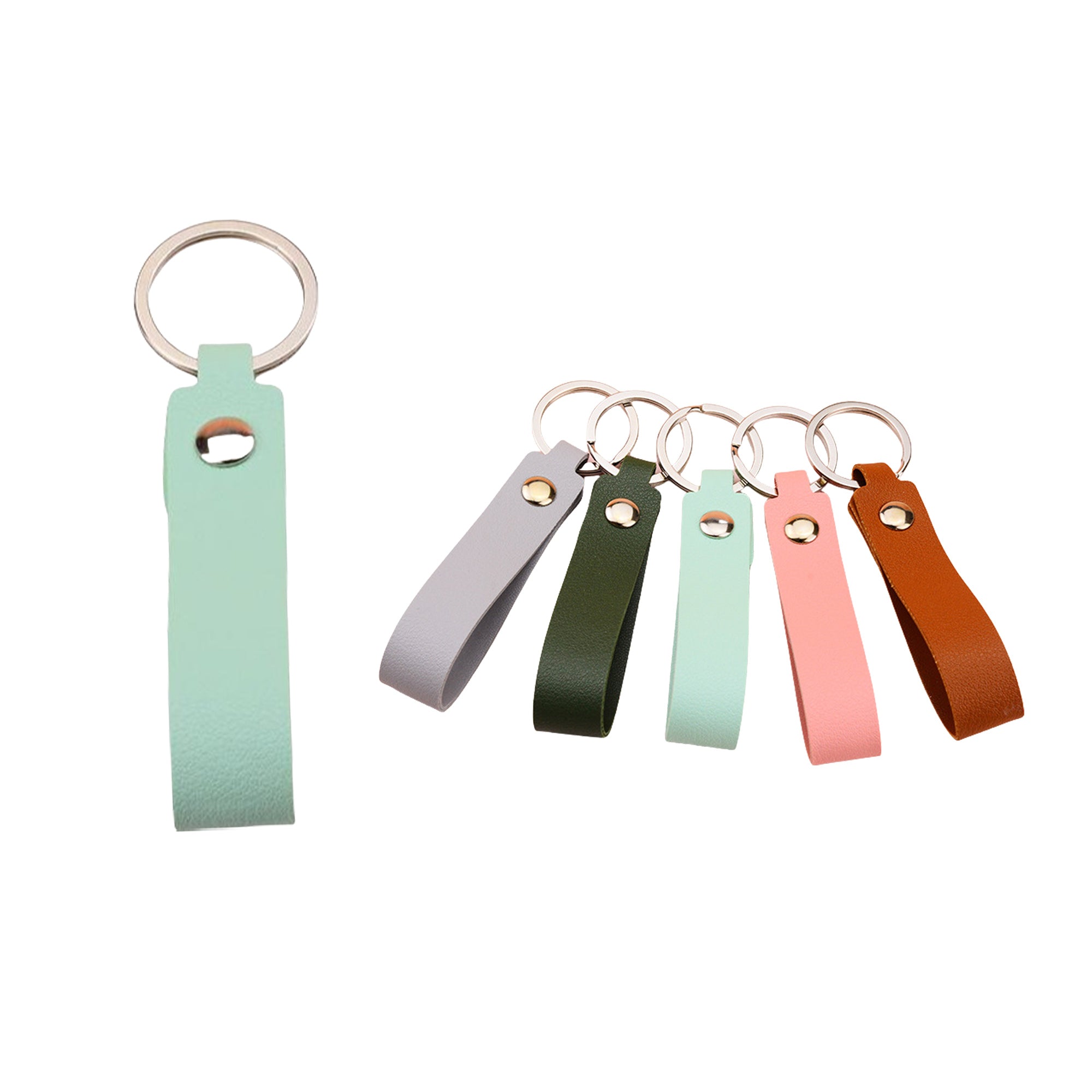 Long-Strip Faux Leather Keychain
