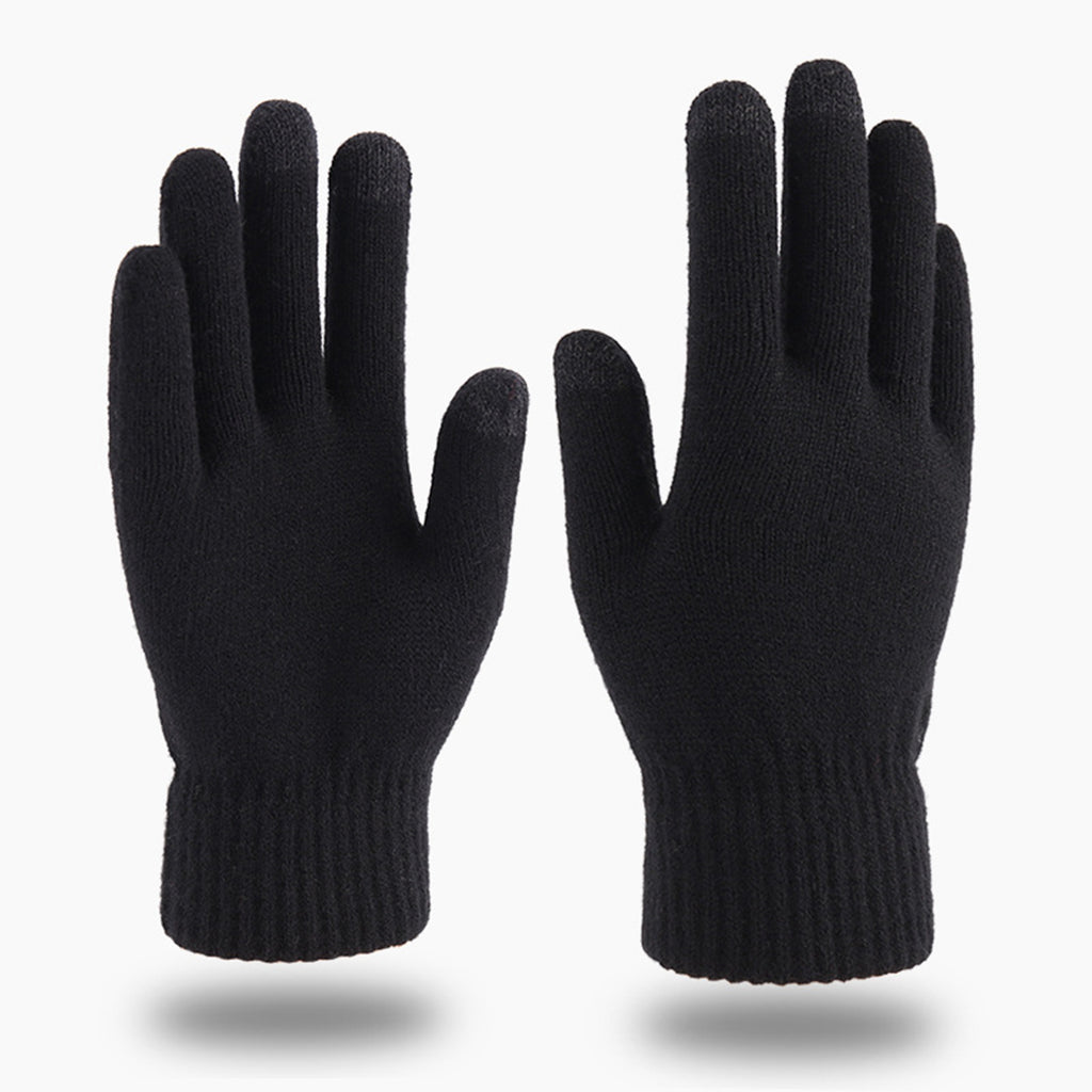 Touchscreen-Friendly Acrylic Knit Gloves