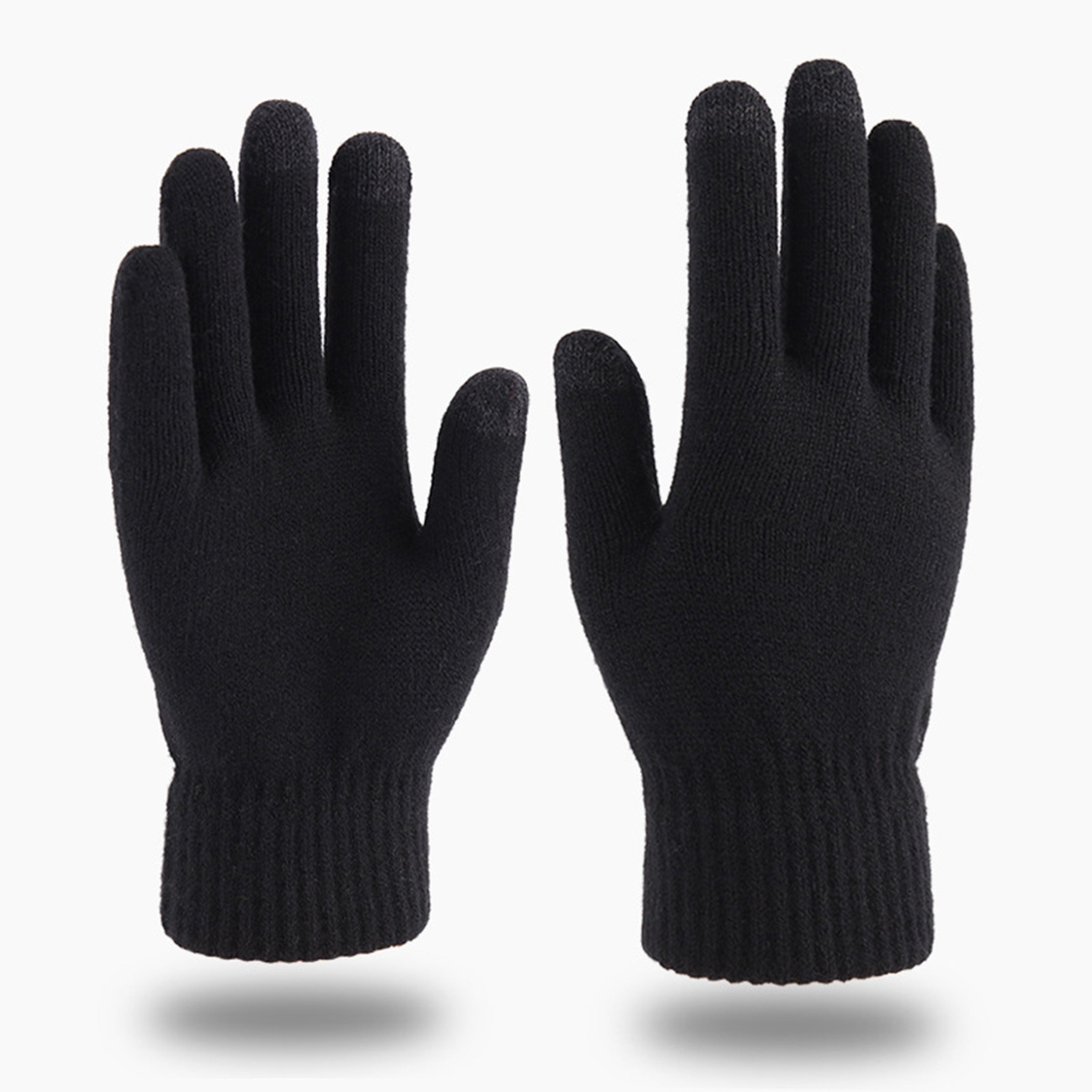 Touchscreen-Friendly Acrylic Knit Gloves