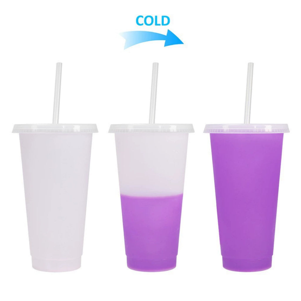 24 OZ Color-Changing Straw Cup